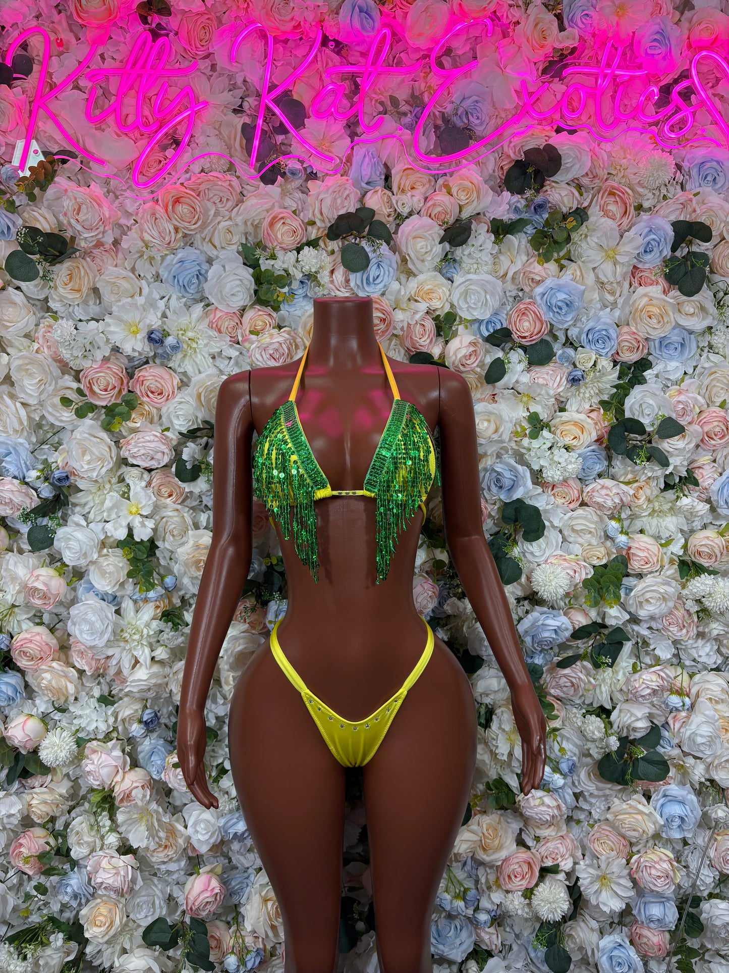 Brazilian Flag Bikini World Cup Costume Festival Outfit Ravewear Exotic Dance wear