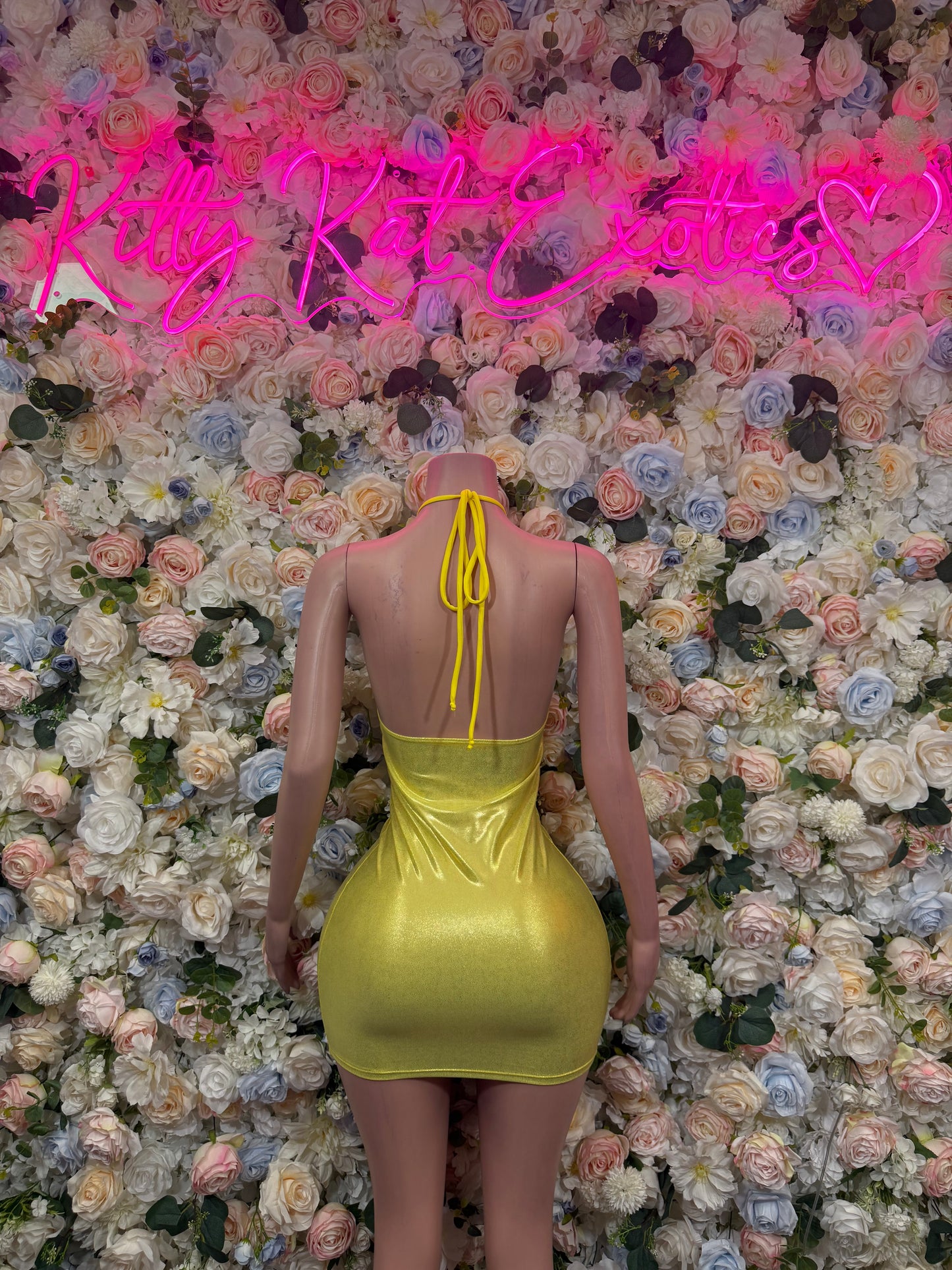 Yellow Metallic  Dress Ravewear - Sexy Clubwear Outfit for Women, Festival Party Dress, Date Night Clubbing Bodysuit Style