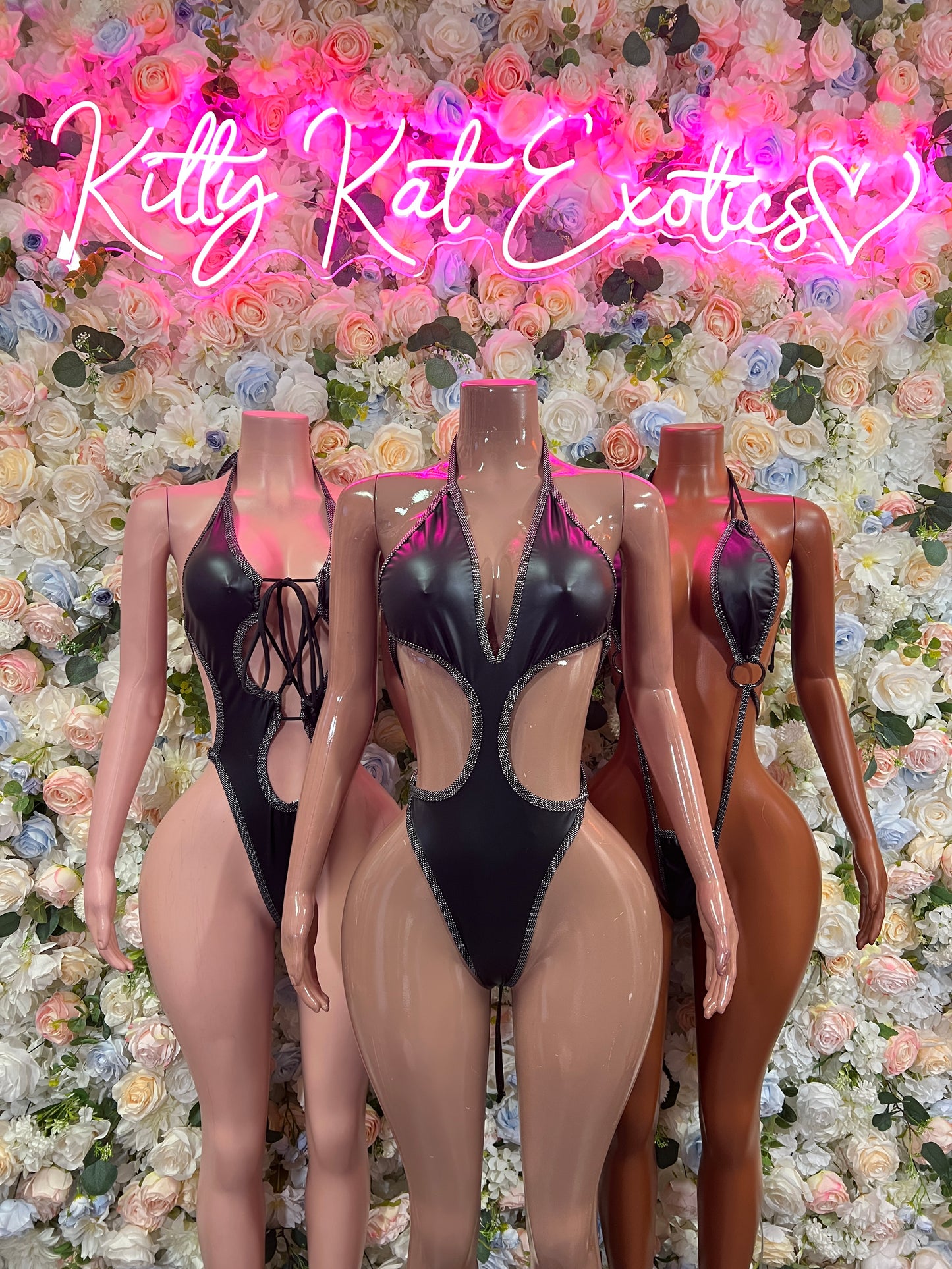 Black Latex One Piece Bodysuit – Rave Festival Bottlegirl Clubwear Exotic Dance Outfit