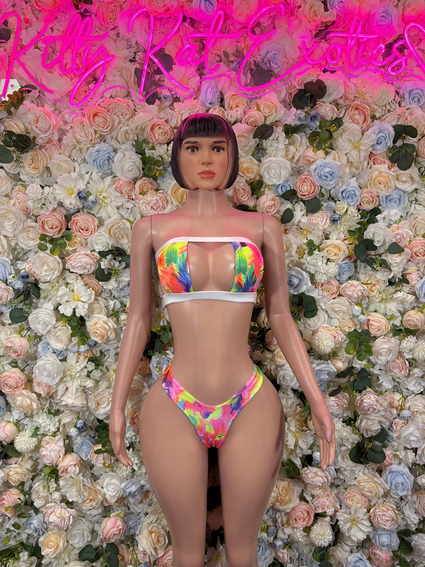 Festival Outfits - Two Piece Multicolor Bodysuit -  Festival Outfit,  Dancewear