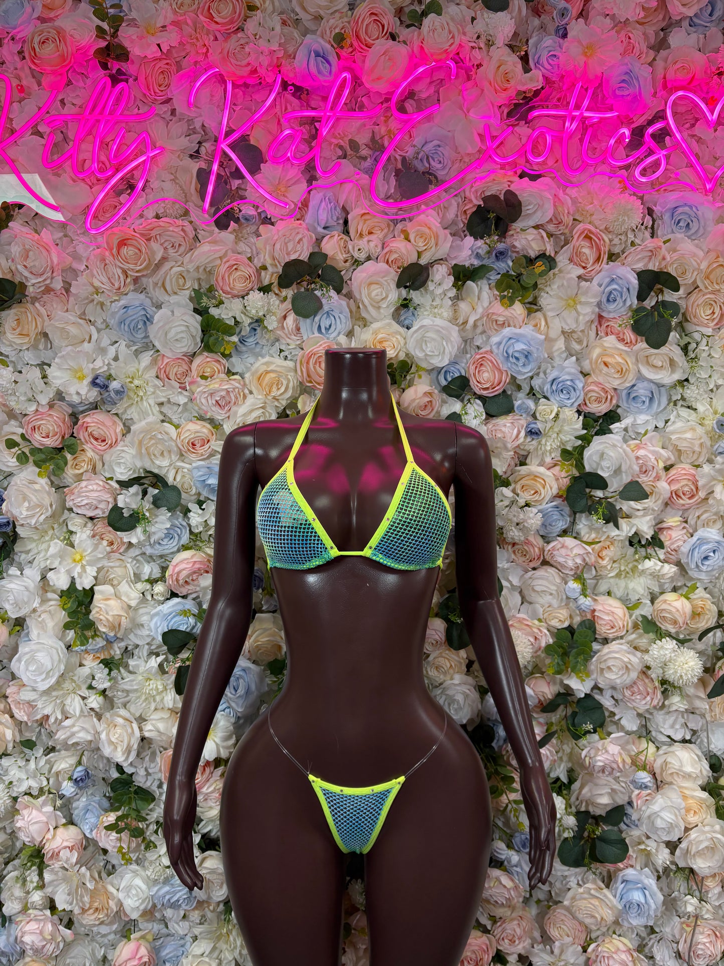 Neon Green Bikini - Two Piece Exotic Dancewear Rave Festival Outfit