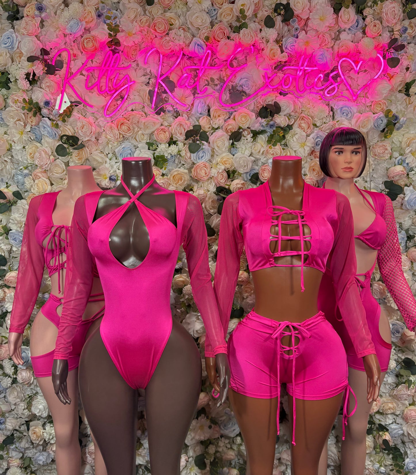 Pink Bottlegirl Bodysuit – One Piece Exotic Dancewear, Rave Outfit & Festival Clubwear