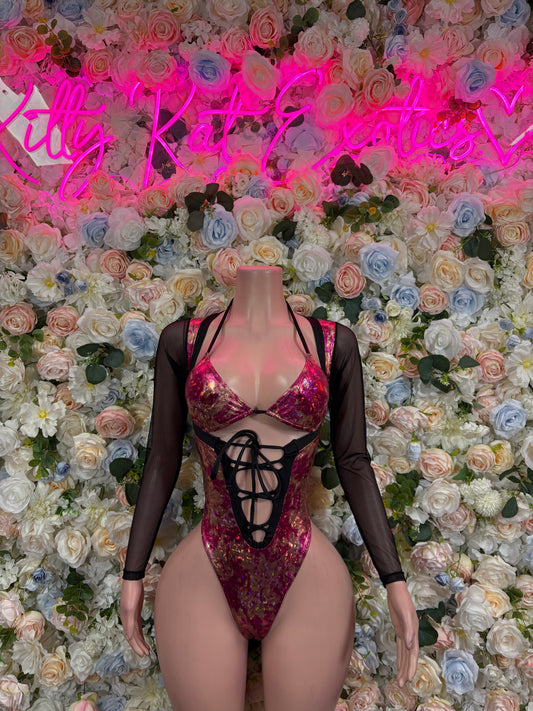 Bottlegirl Bodysuits - Exotic Dancewear Metallic One Piece  - Rave Outfit  Sexy for Performers, Events, or Special Occasions