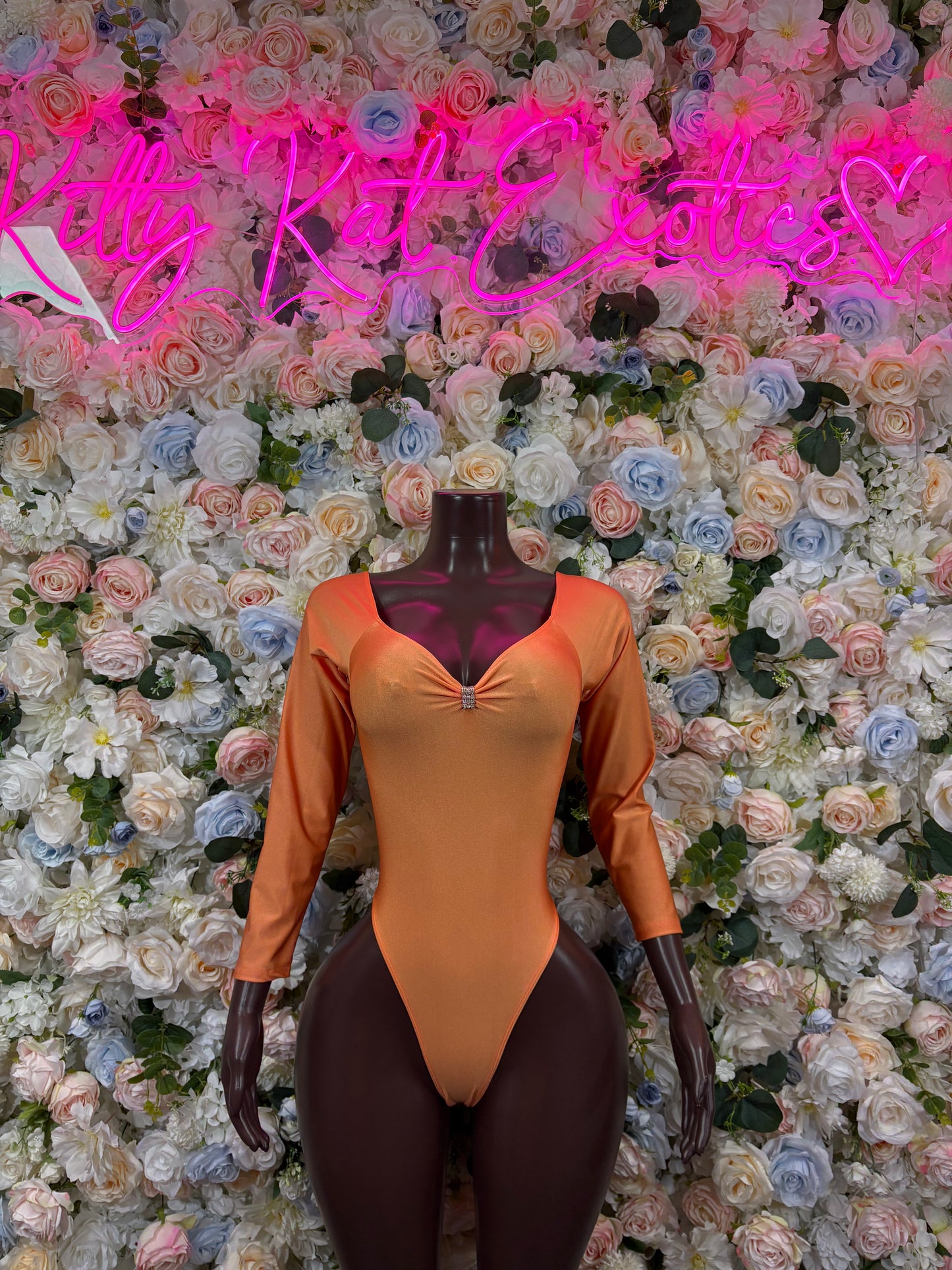 Orange One-Piece Bodysuit – Summer Festival & Rave Wear Dancewear