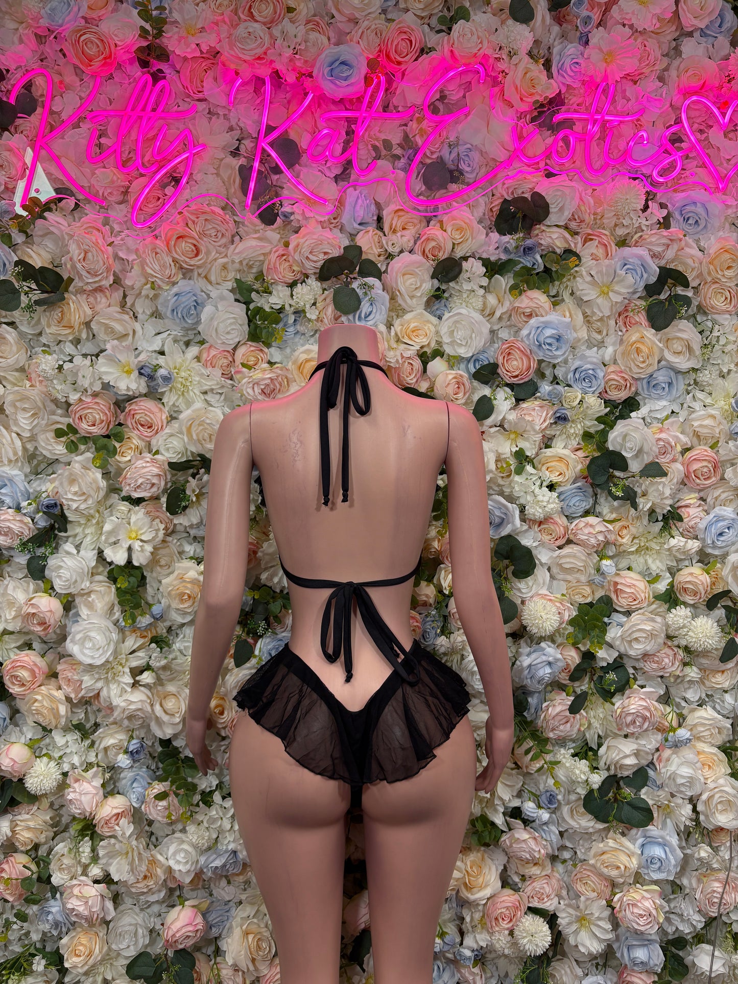 Black Two Piece Bodysuit - Sexy Exotic Dancewear Festival Outfit, EDM Rave Clubwear