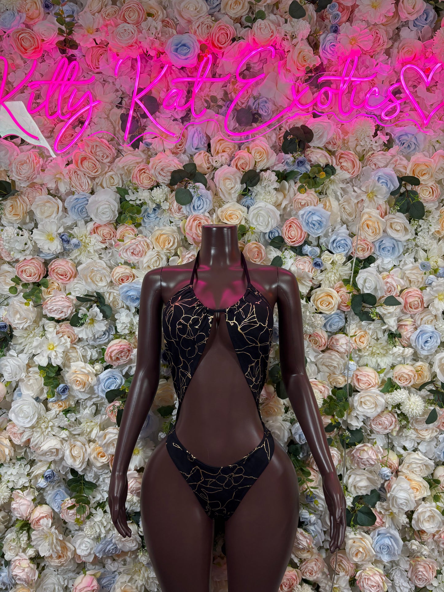 Exotic Dancewear Black & Gold Dress Womens Clothing - Mini Dress Date Night Rave Festival wear