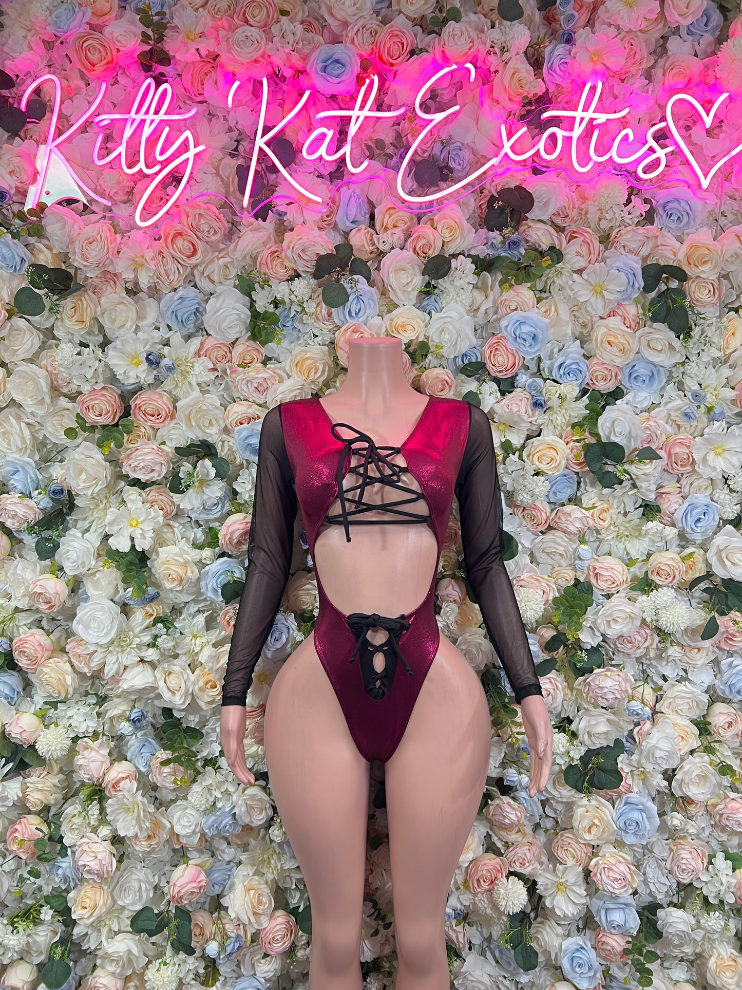 Bottlegirl Bodysuit Burgundy Exotic Dancewear