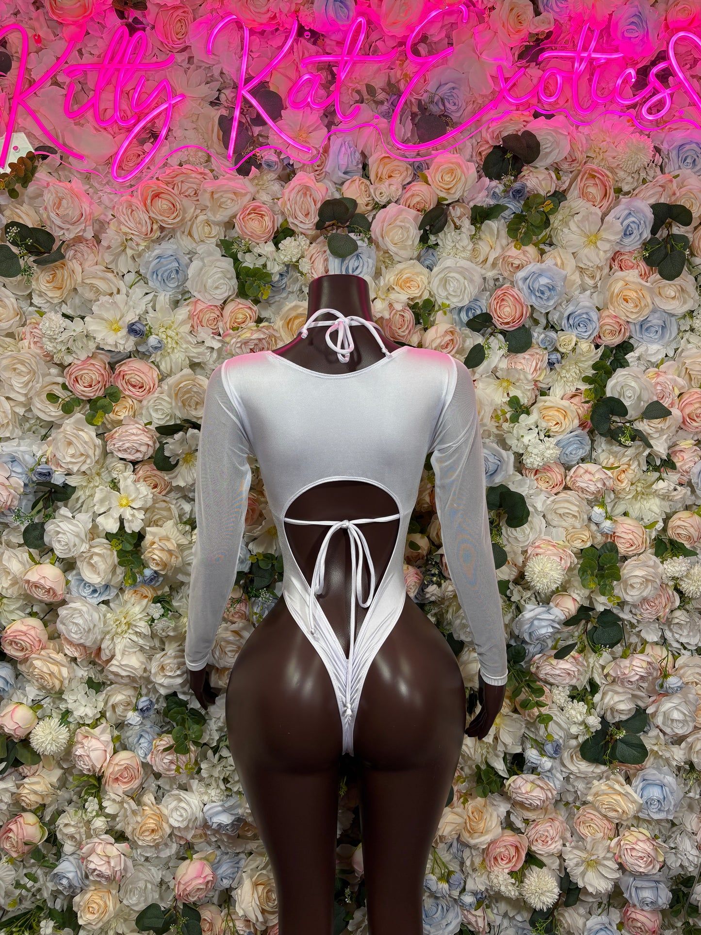 Bottlegirl White One Piece Bodysuit Exotic Dancewear Rave Festival Outfit