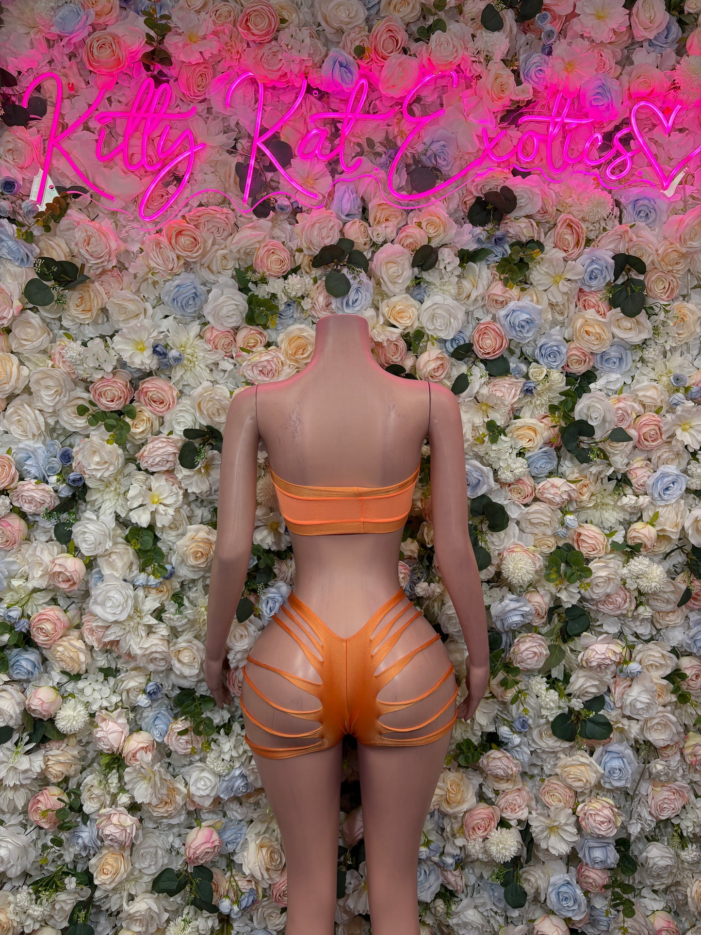 Exotic Dancewear Orange Two-Piece  – Summer Festival & Rave Wear