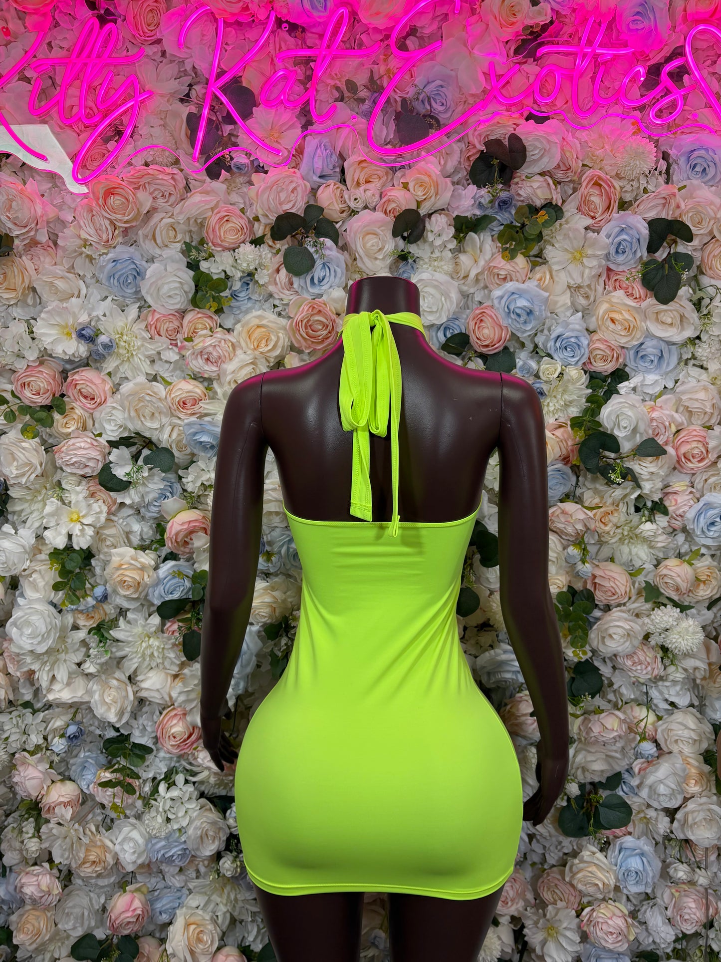 Neon Green Festival Dress – l Exotic Date Nite Dress, Dancewear for Performers & Club Dress