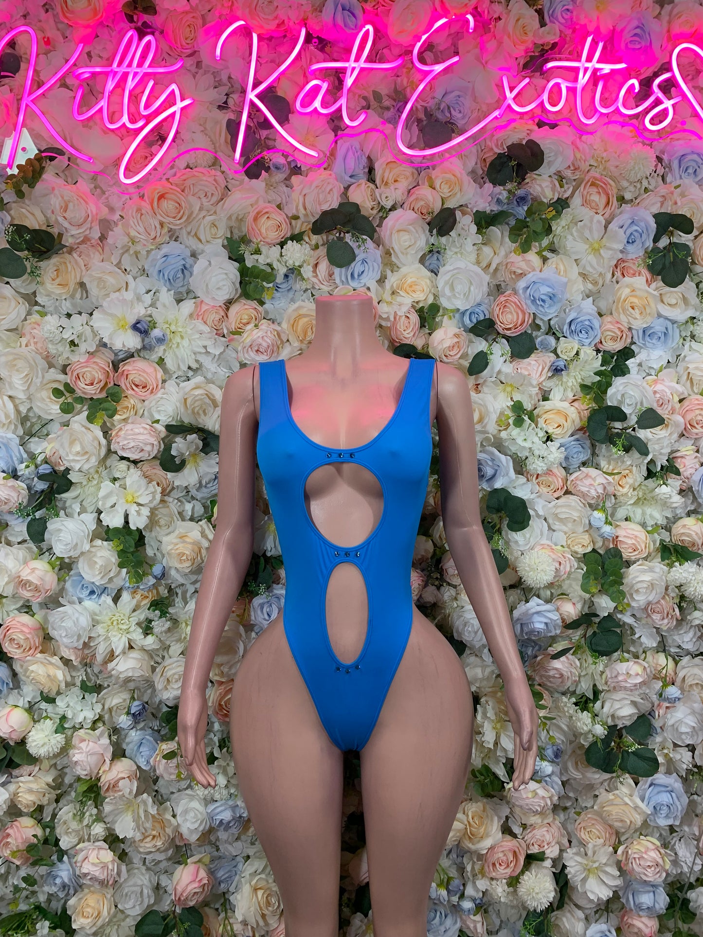 Blue One Piece Rave Outfit, Rave Festival Wear