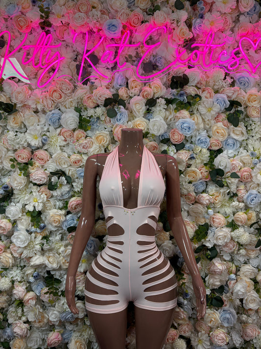Baby Pink Bodysuit One Piece Exotic Dancewear