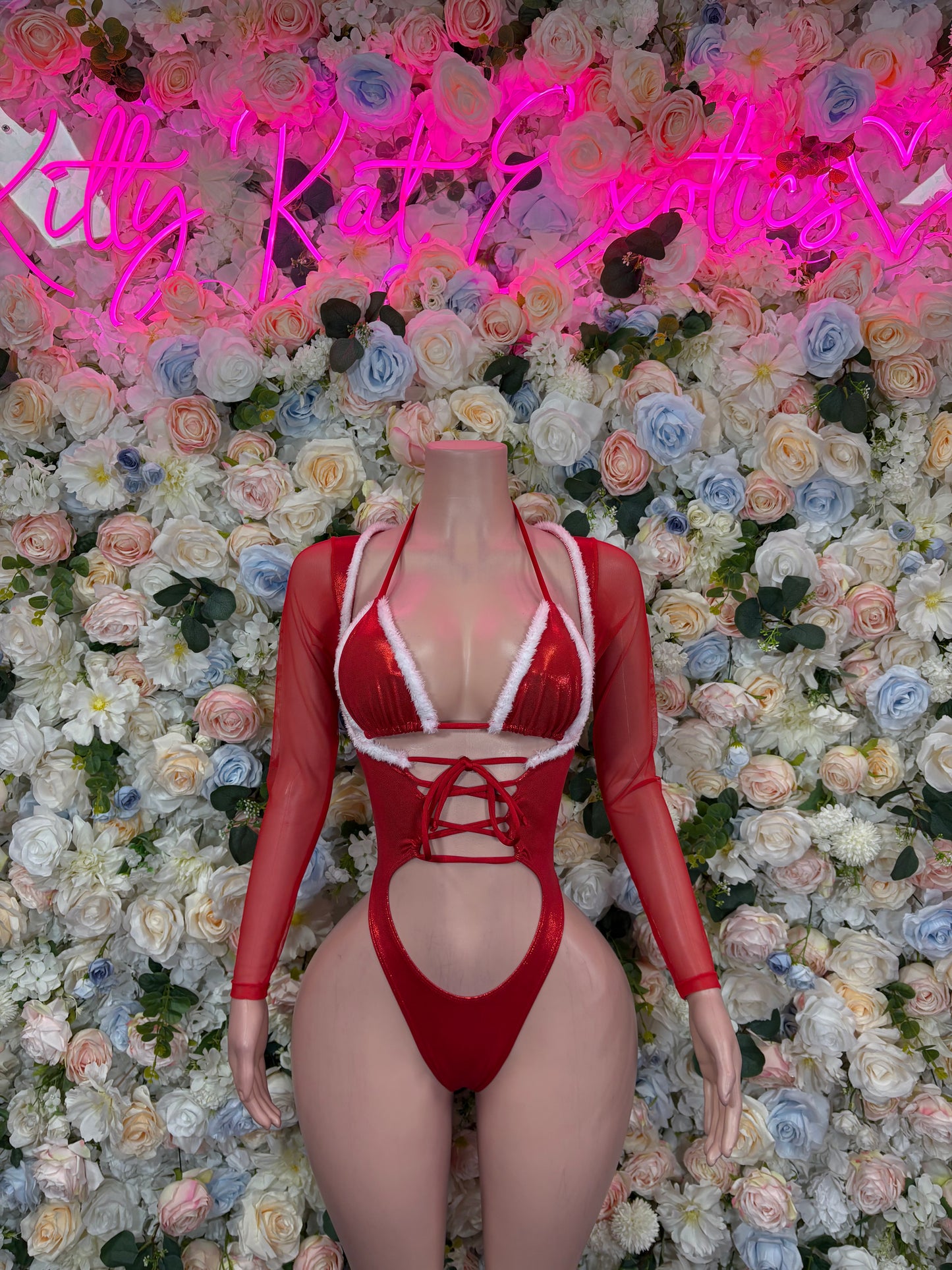 Bottlegirl Outfit Christmas Sexy Santa Bodysuit  Costume Santa Baby Outfit Bartender Dancewear