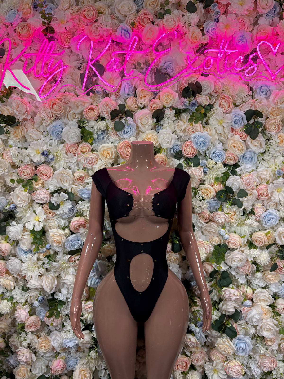 Black One Piece Bodysuit, Exotic Dancewear, Rave Outfit, Clubwear