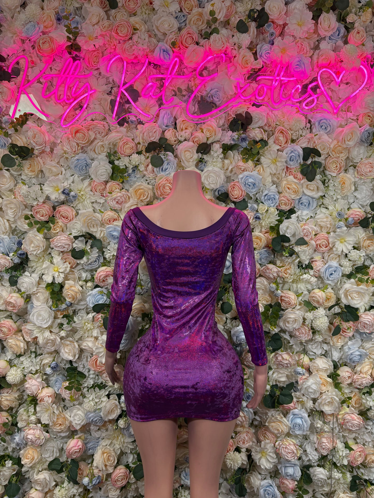 Purple Metallic Dress - Exotic Dancewear, Formal Evening Dress, Date Night Outfit