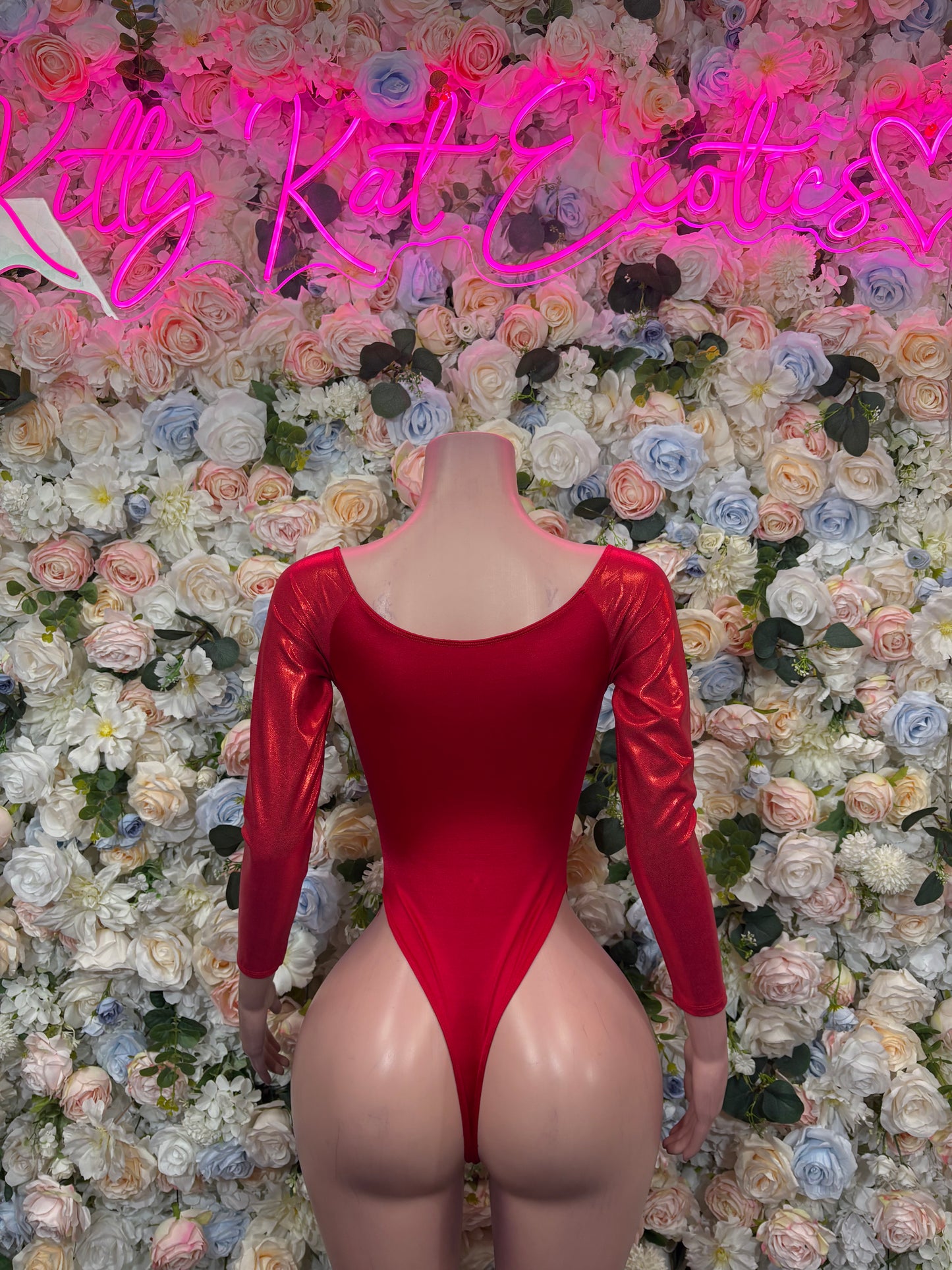Red Bodysuit Rave Festival Outfit Women - Exotic Dancewear Stripper Clubwear Bottle Girl Ravewear