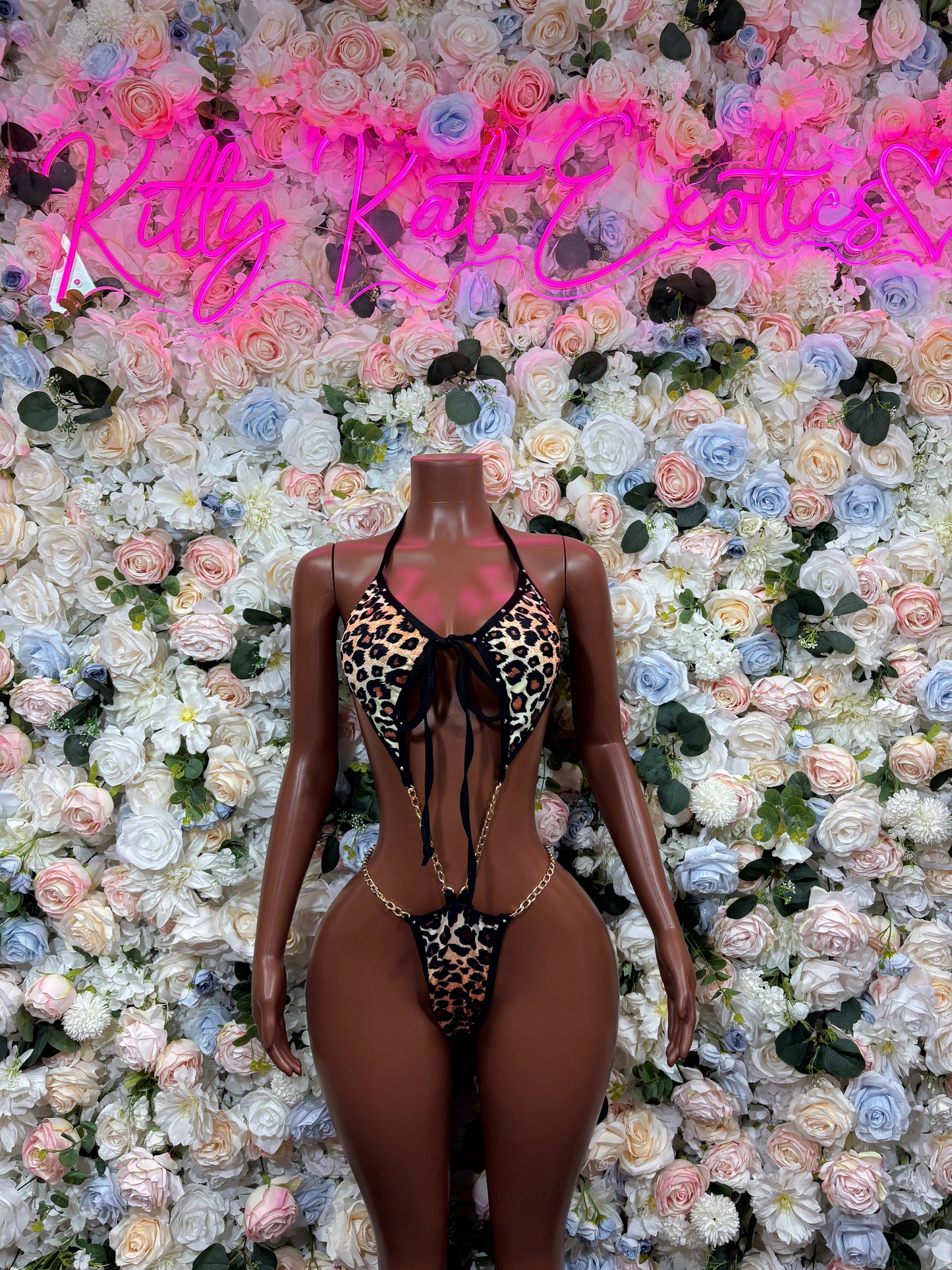 Leopard Print Two Piece Bodysuit Set - Festival Outfit, Exotic Dancewear, Rave Clubwear, Party Bodysuit