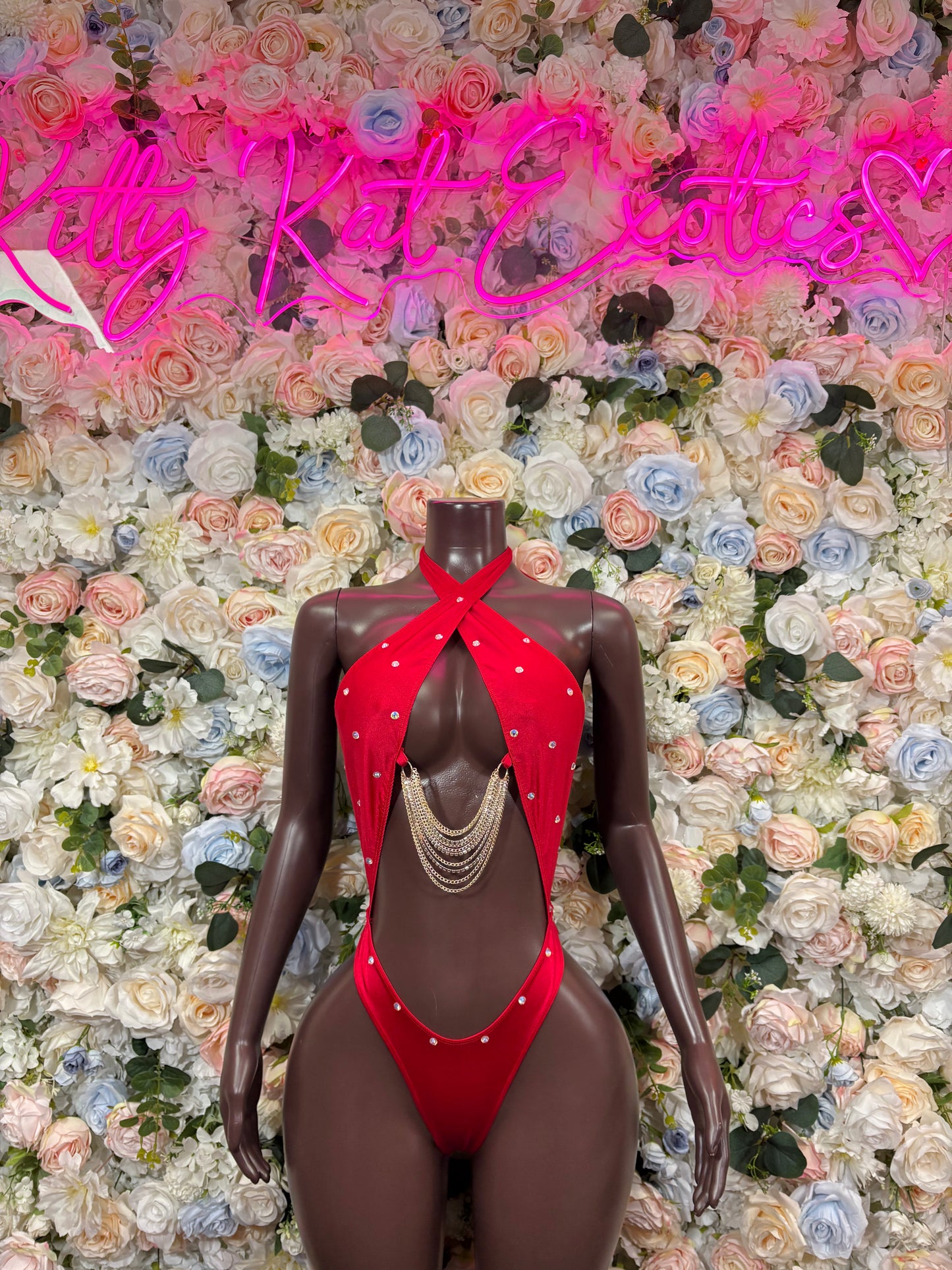 Ravewear Bodysuit Red Festival Outfit - Exotic Dancewear