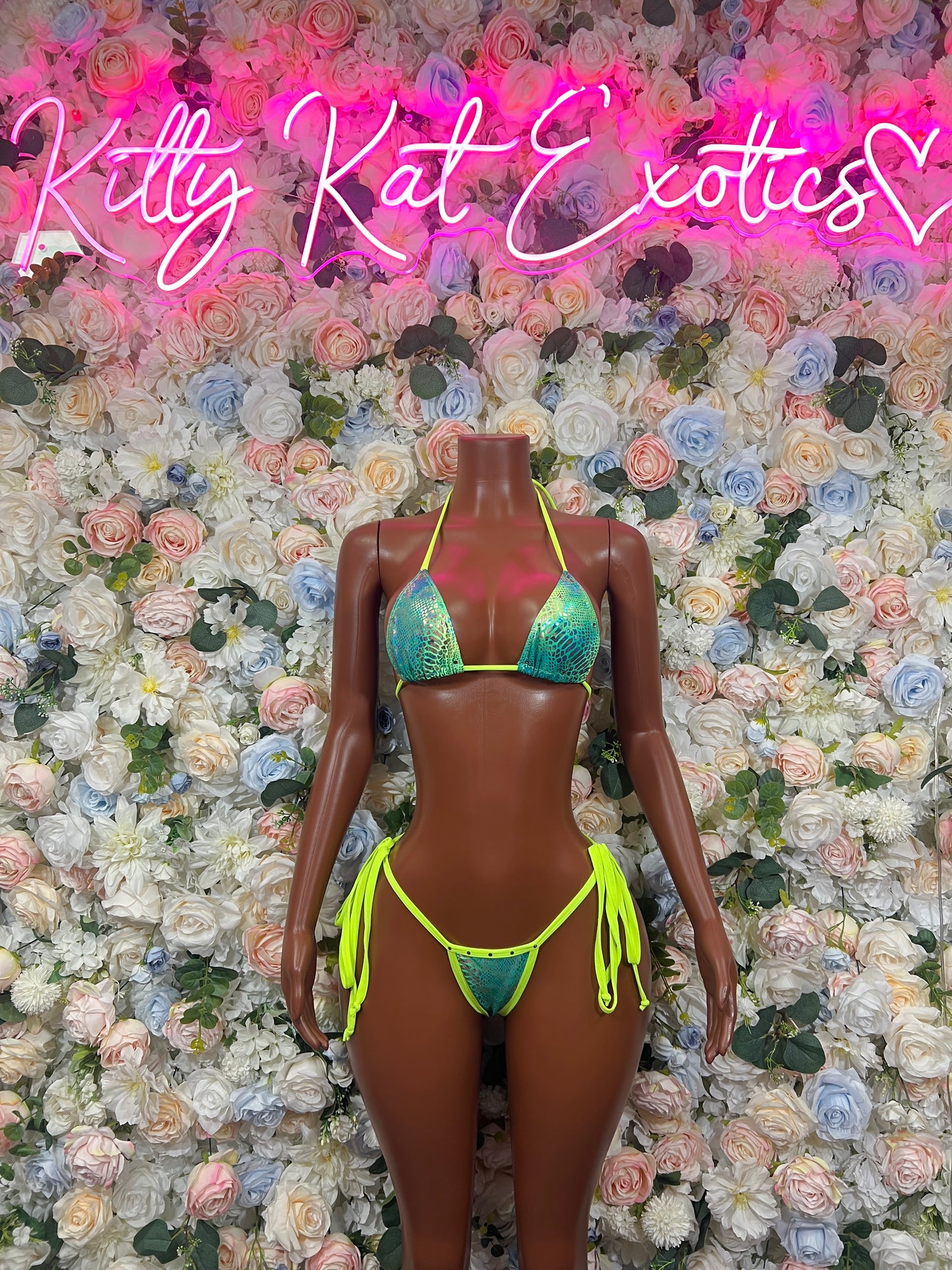 Neon Bikini Multicolor Two-Piece  – Summer Festival & Rave Wear Exotic Dancewear