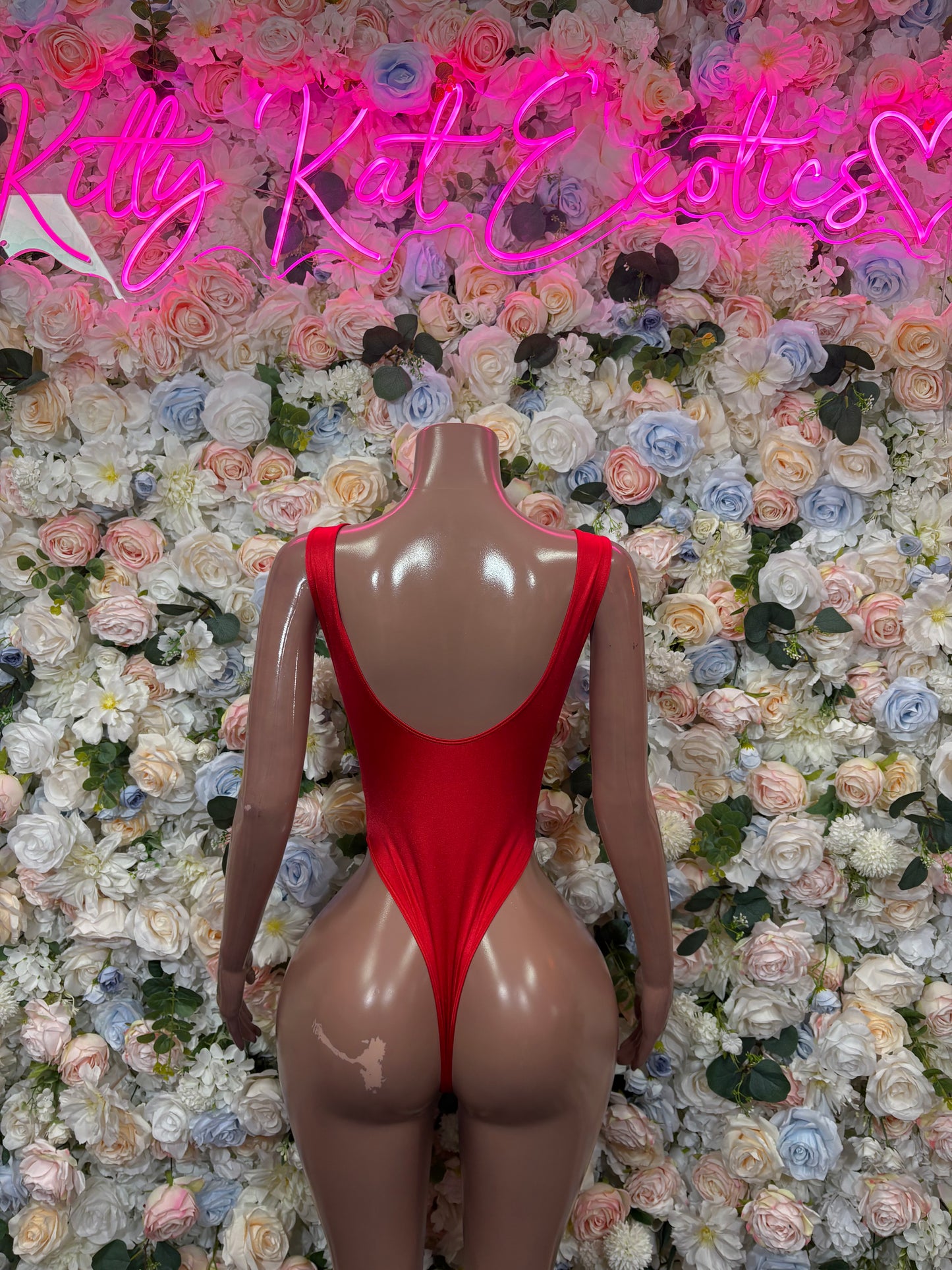 Red Bodysuit Rave Festival Outfit Women - Exotic Dancewear Stripper Clubwear Bottle Girl Ravewear