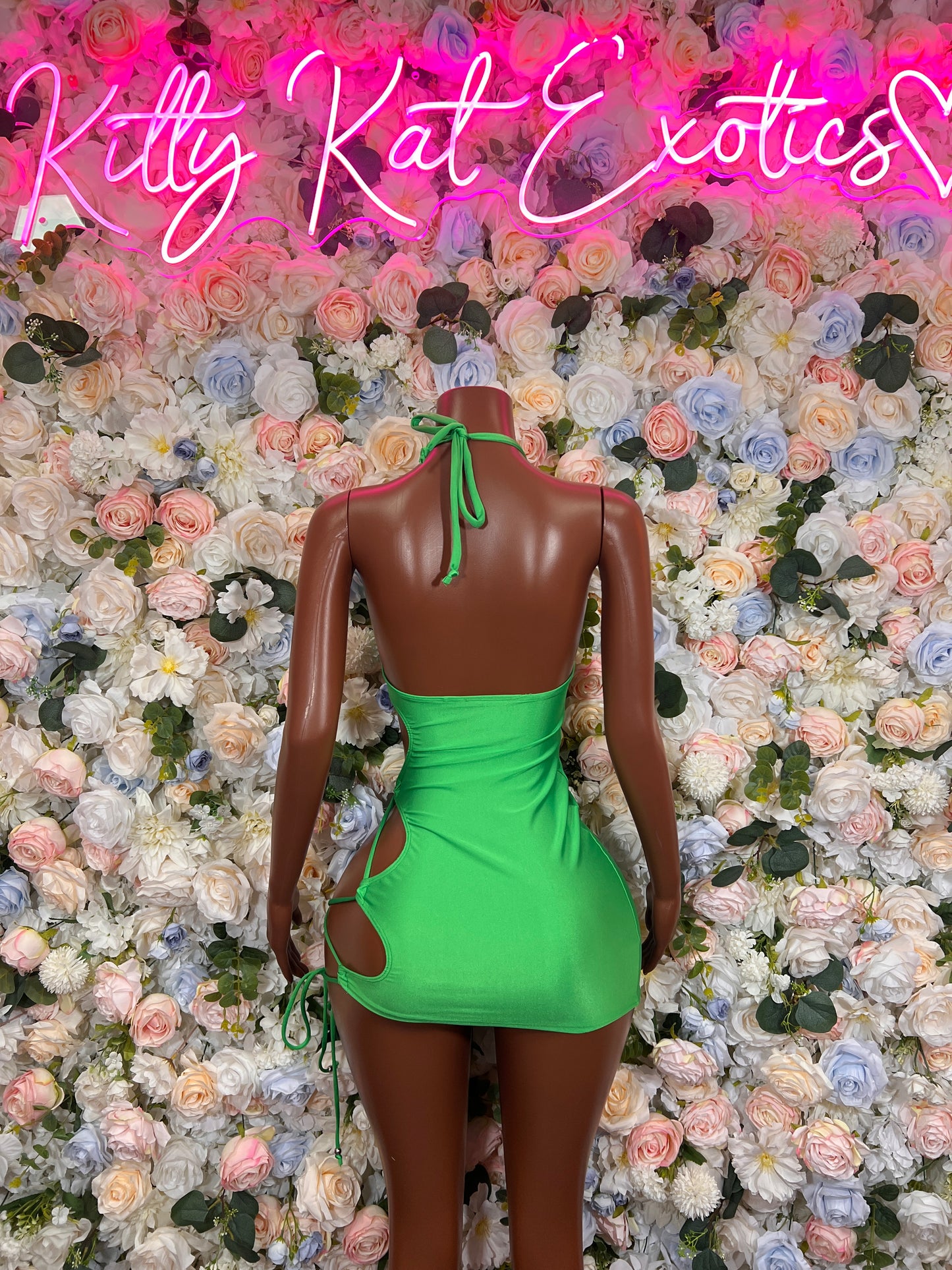 Green Dress Exotic Dancewear  Evening Date Night Dress Womens Clothing