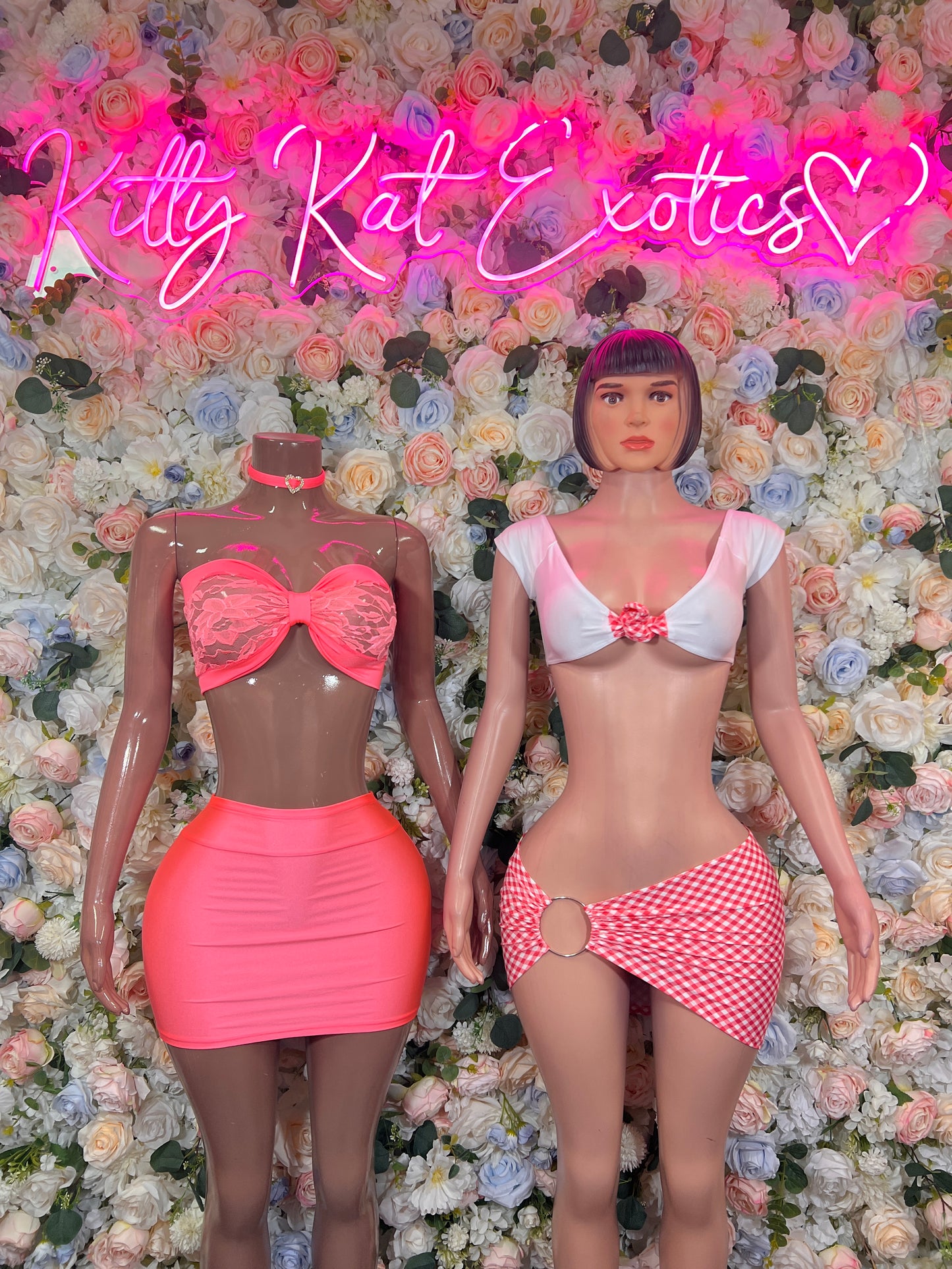 Coral Two Piece Skirt Rave Wear