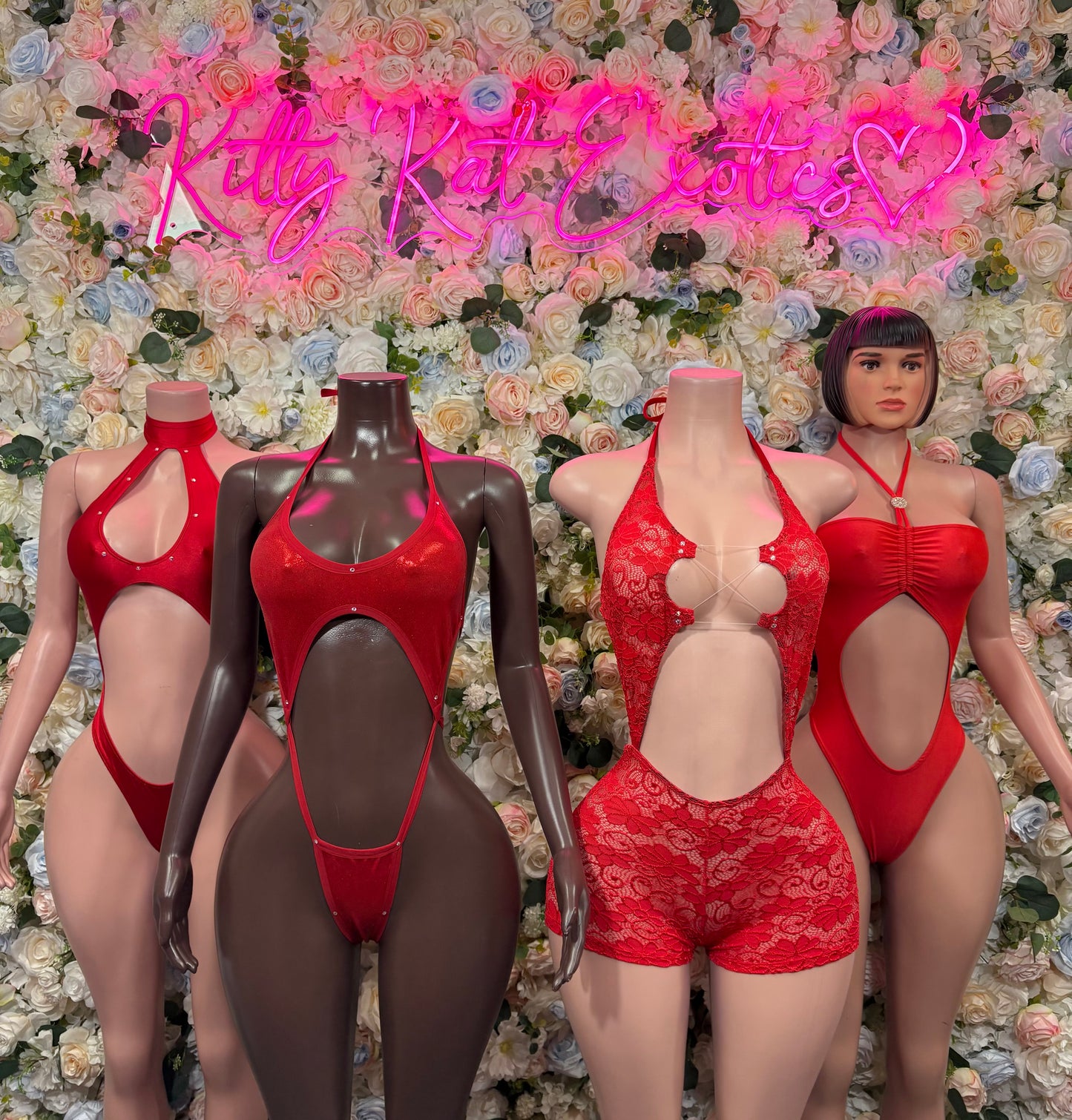 Red Bodysuit Rave Festival Outfit Women - Exotic Dancewear Stripper Clubwear Bottle Girl Ravewear