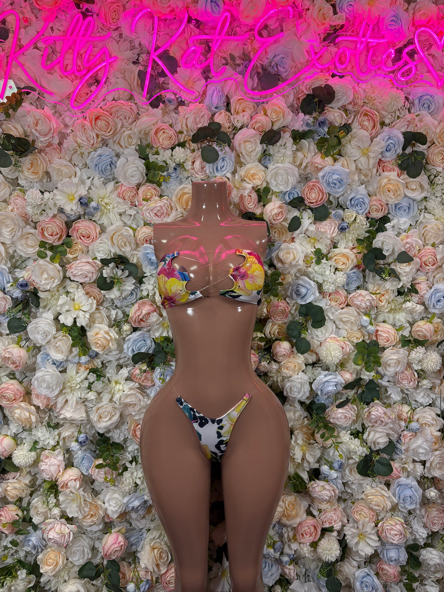 Floral Gstring Bikini Set , Rave Wear