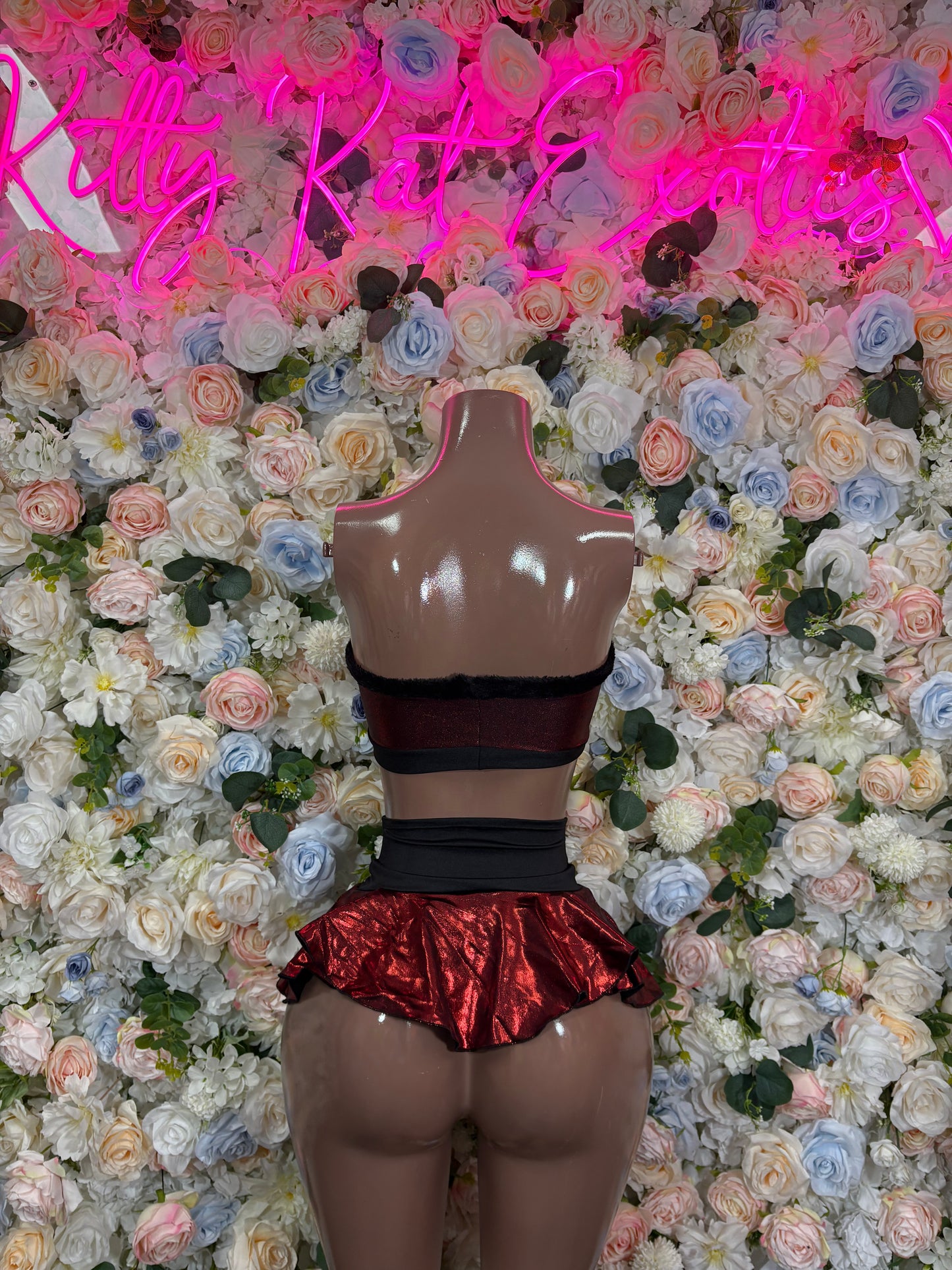 Christmas Two Piece Skirt Set - Holiday Design | Exotic Dancewear for Performers, Bottlegirl Bartender