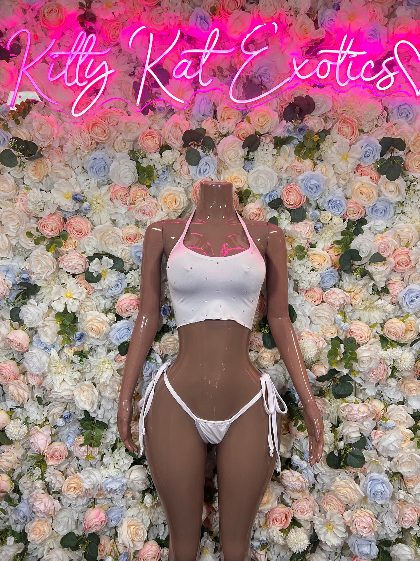 White Two Piece- Bottle Service Outfit, Rave Festival Clubwear, Sexy One Piece Dancewear