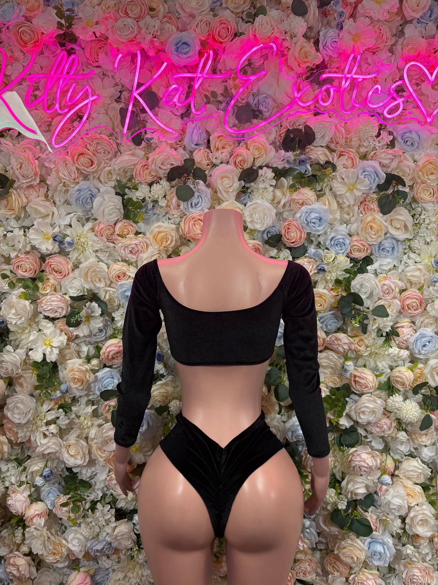 Women’s Dancewear Black Long Sleeve Two Piece Set Festival Rave Outfit Clubwear