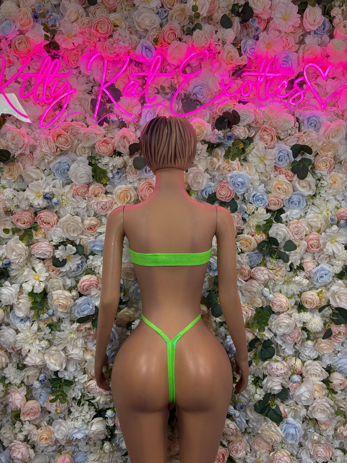 Neon Green Fishnet Rave Bodysuit, Strapless Mesh One Piece, Festival Outfit, Clubwear, Dancewear, Performance Party Look