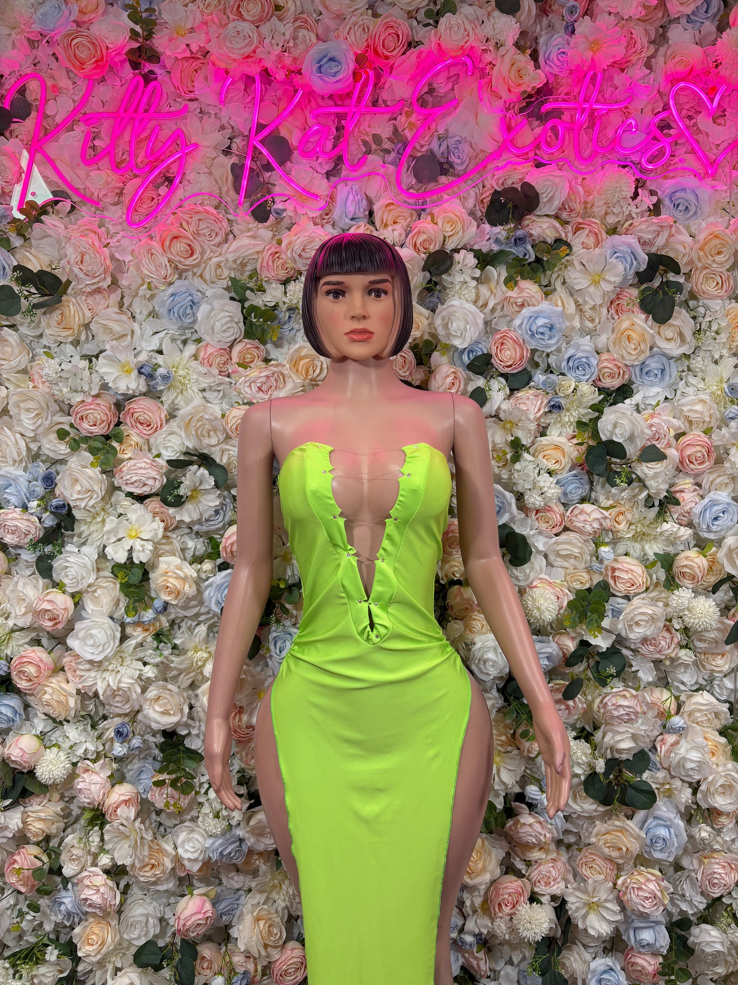 Neon Green Gown Date Night Exotic Dancewear