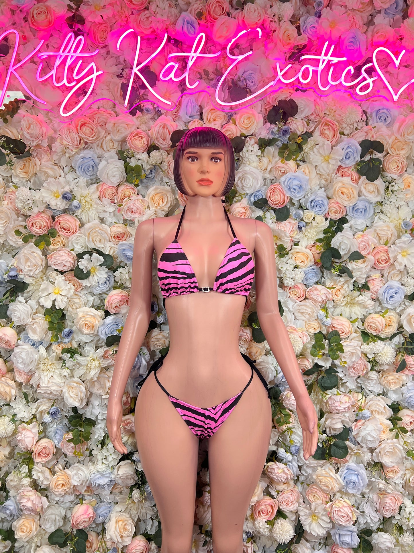 Pink Zebra Bikini Two Piece Rave Wear