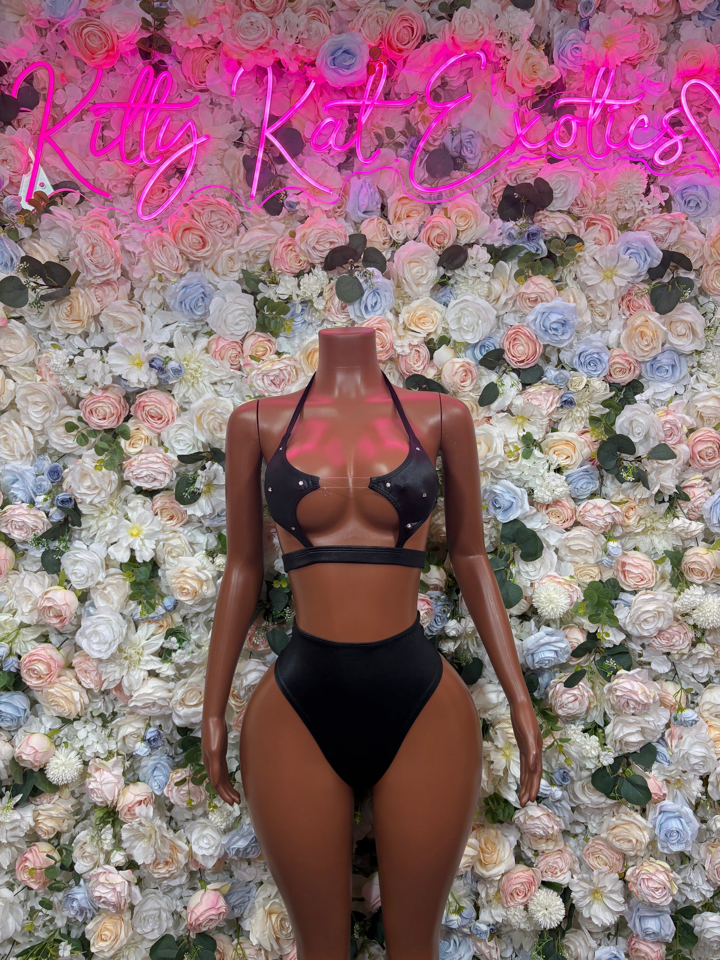 Black Bikini Two Piece Festival Outfit Dancewear, Swimwear Clubwear