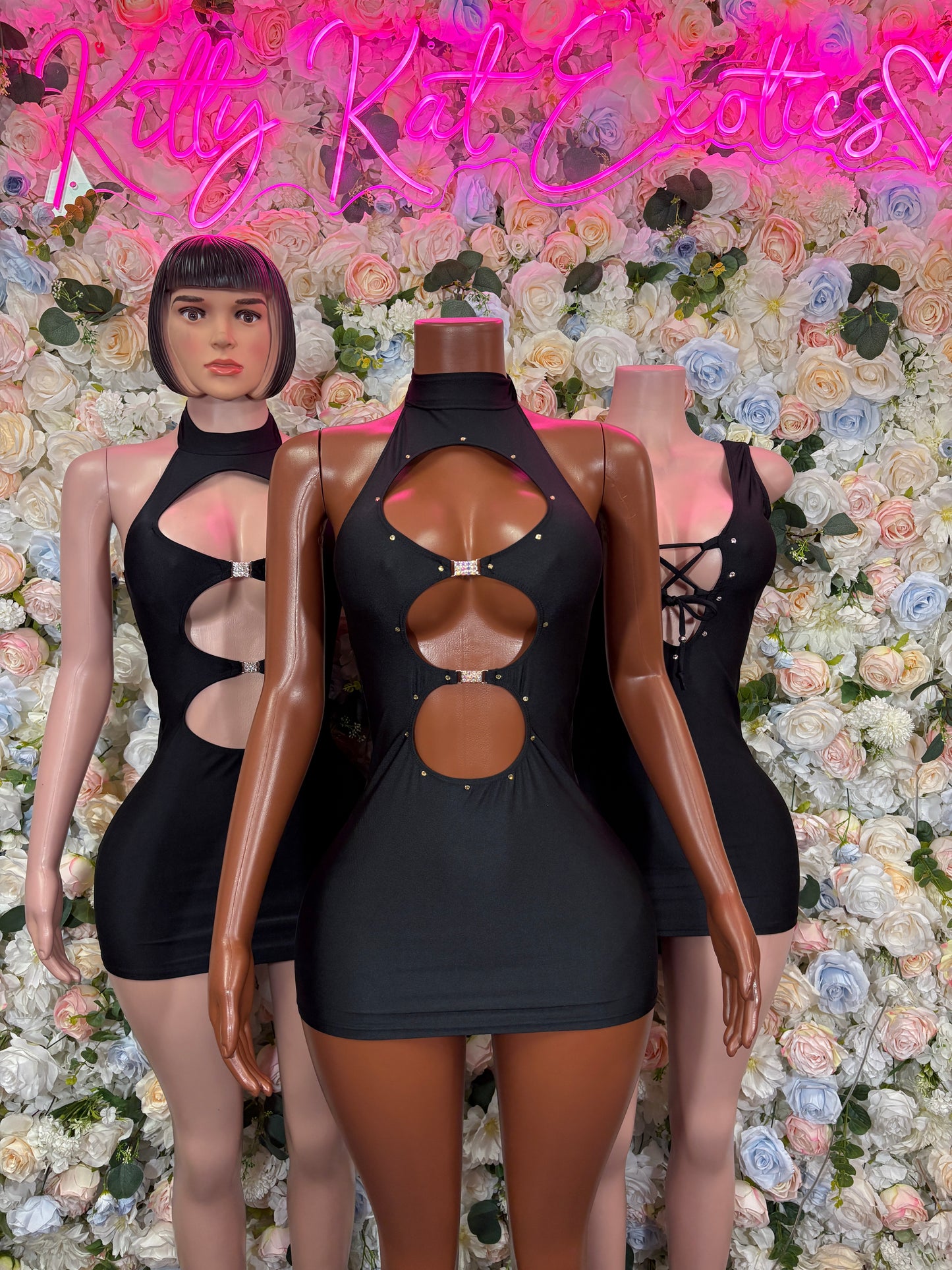 Black Dress - Sexy Date Night Club Dress | Rave Festival Exotic Dancewear Clubwear Bottle Girl Ravewear - KittyKatExotics
