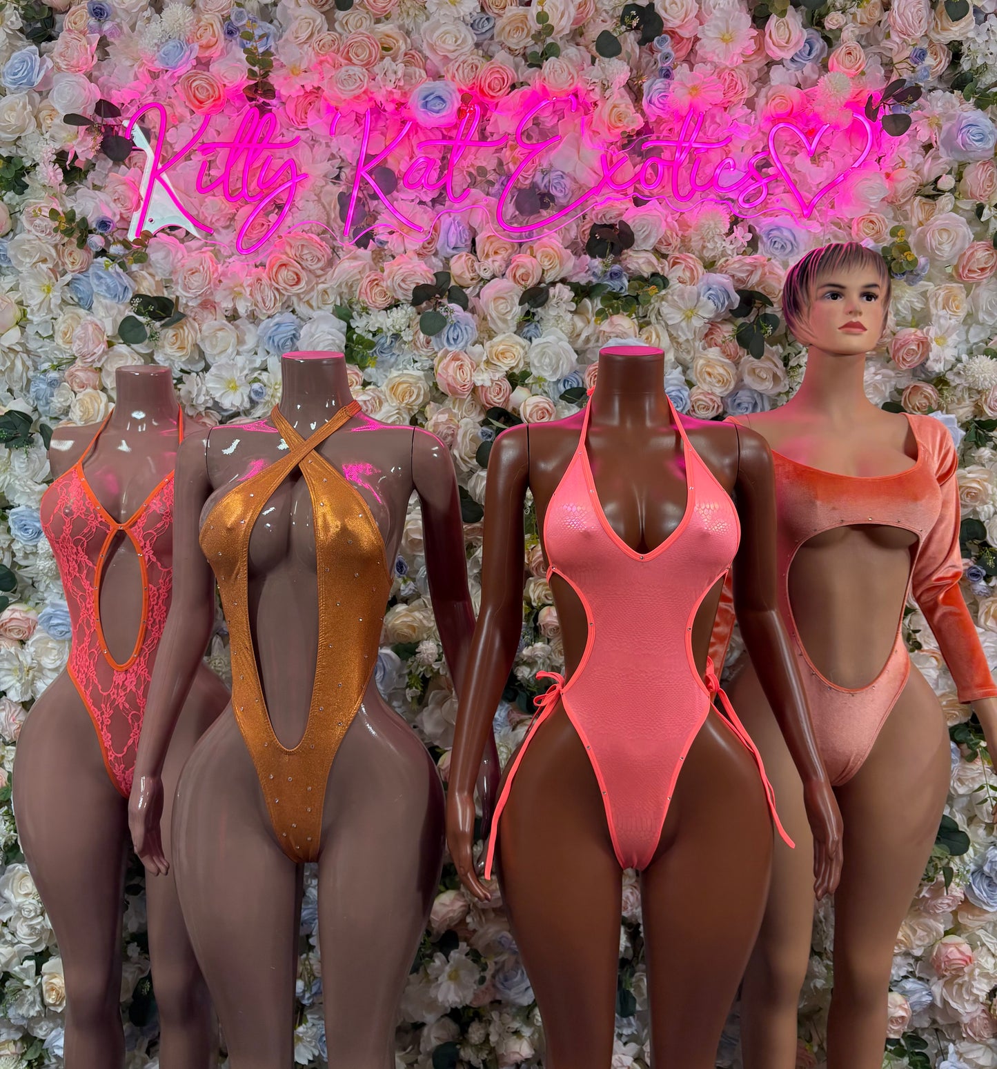 Orange One-Piece Bodysuit  Bartender Bottlegirl