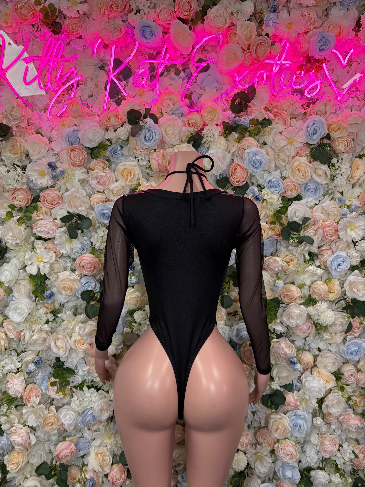 Bottlegirl Outfit Black Metallic Bodysuit - One Piece Bartender Outfit, EDM Dancewear, Party Clubwear