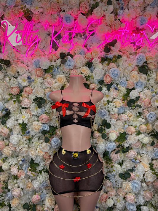 Exotic Dancewear Custom made Fishent Two Piece Pin Set Exotic Dancewear Festival wear