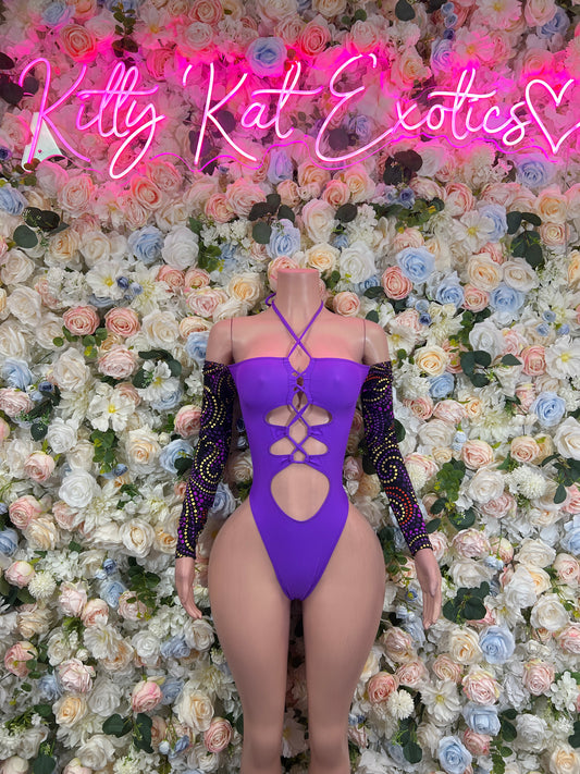Bartender Outfit- Purple Bodysuit Bottlegirl
