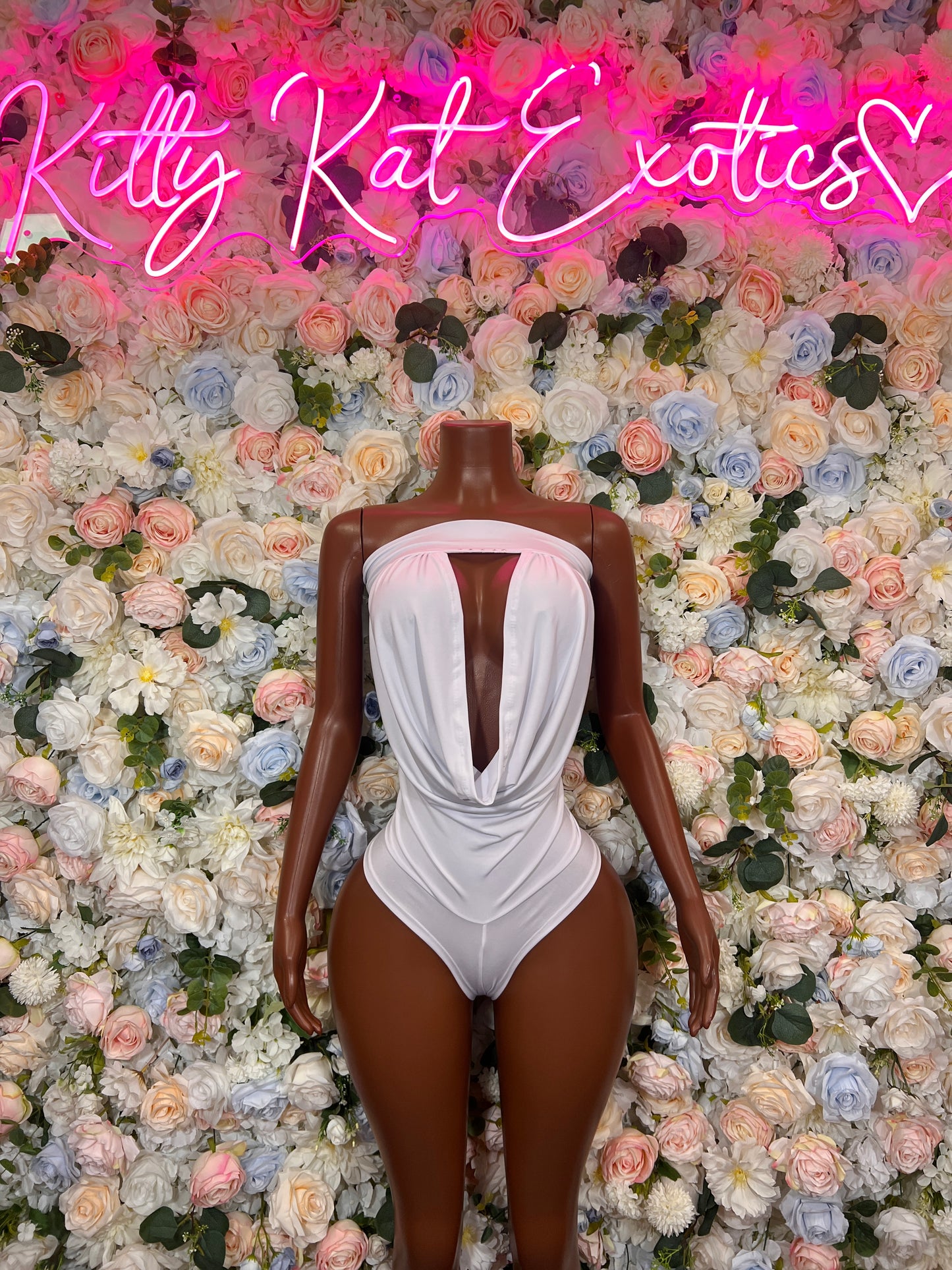Bottlegirl White Bodysuit - Bottle Service Outfit, Rave Festival Clubwear, Sexy One Piece Dancewear
