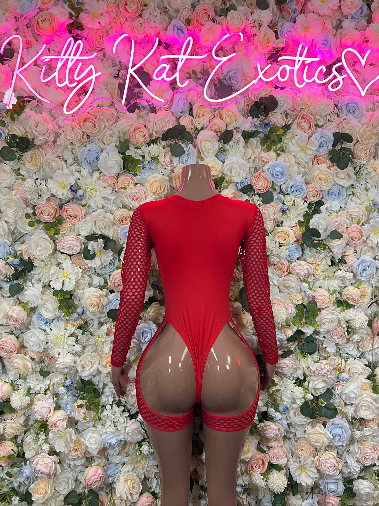 Red Bottlegirl One-Piece Bodysuit - Custom Design | Exotic Dancewear for Bartenders, Rave Outfits Clubwear