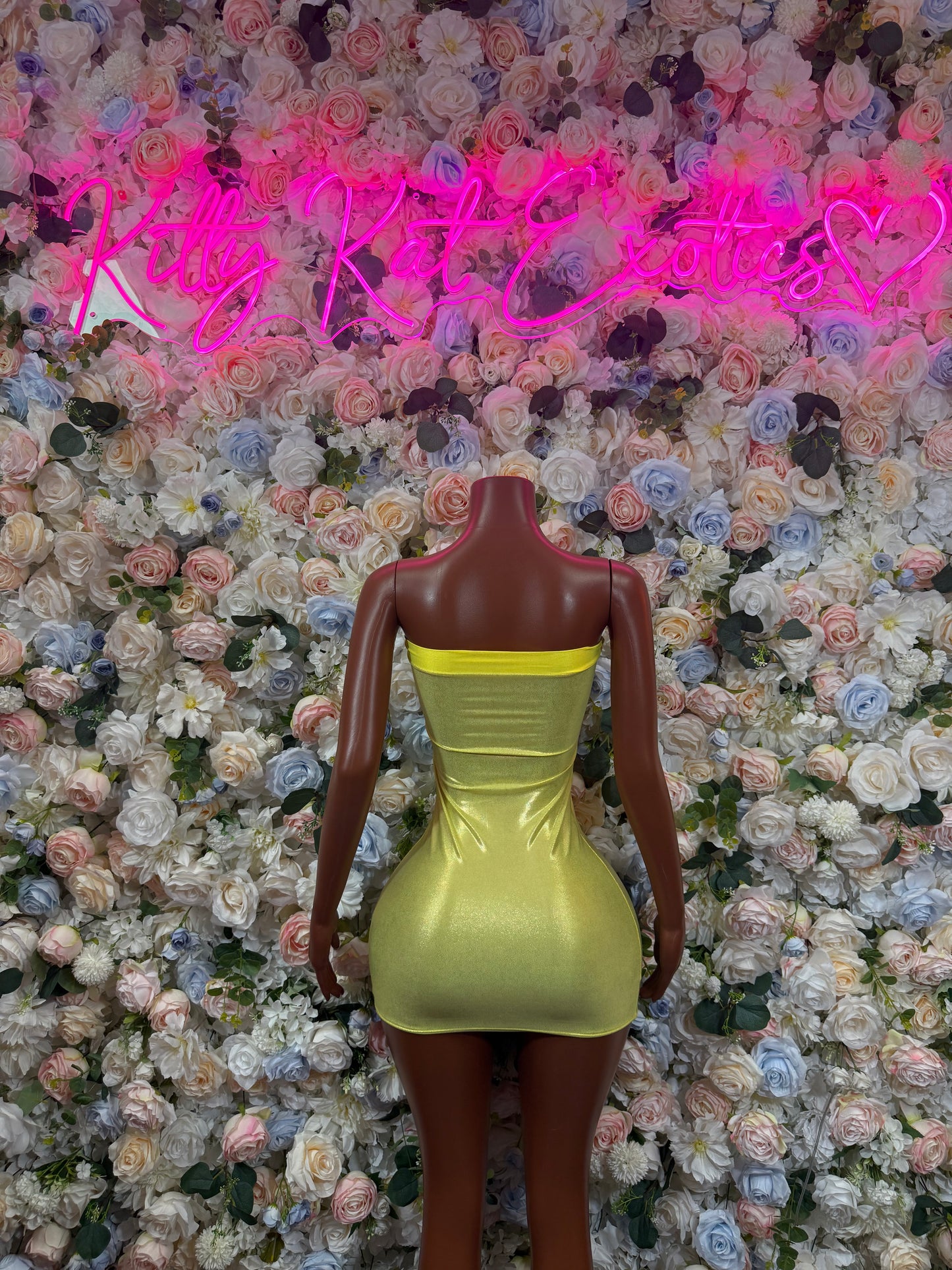 Yellow Metallic  Dress Ravewear - Sexy Clubwear Outfit for Women, Festival Party Dress, Date Night Clubbing Bodysuit Style