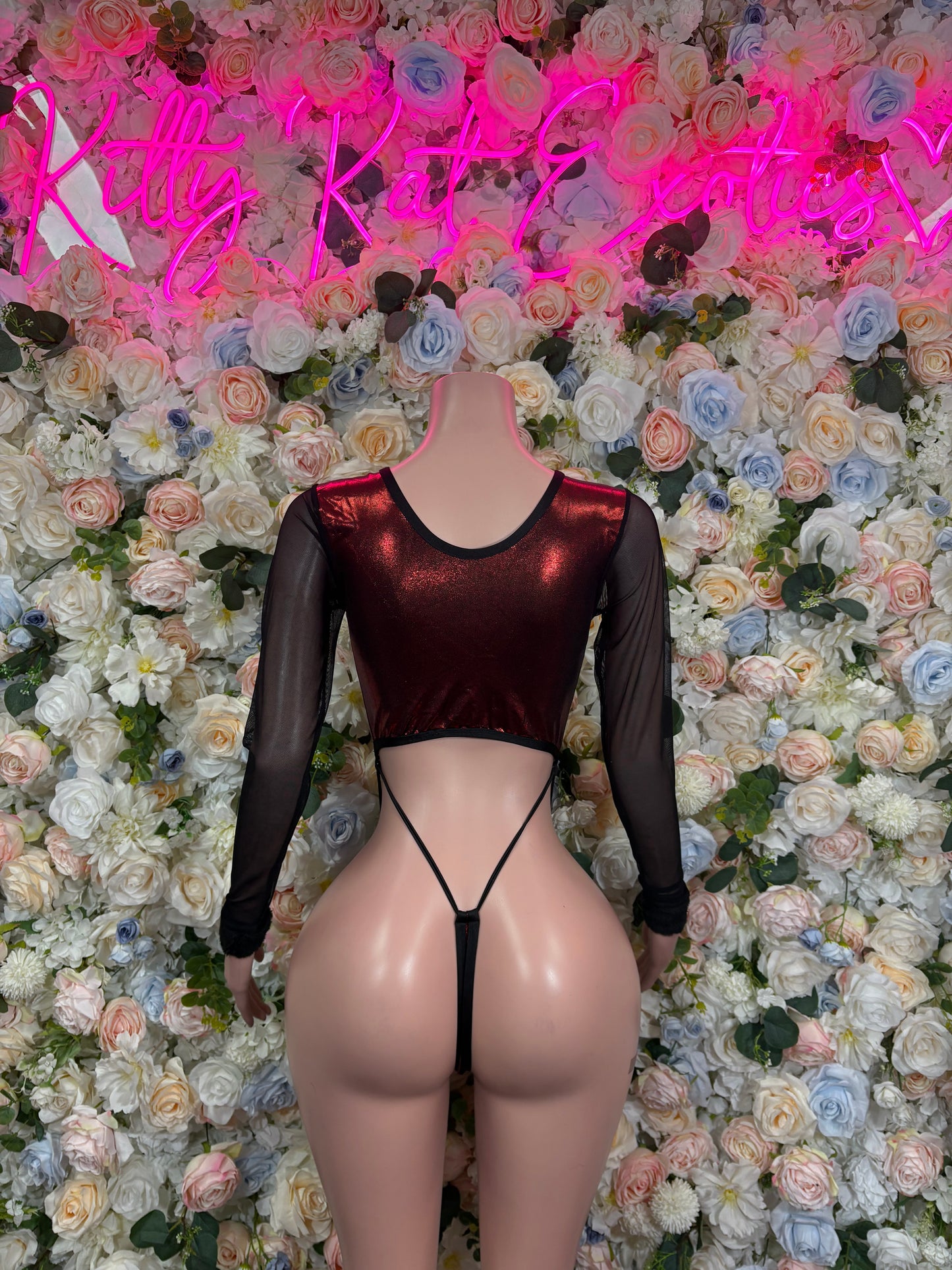 Christmas One Piece Slingshot - Holiday Design | Exotic Dancewear for Performers, Bottlegirl Bartender