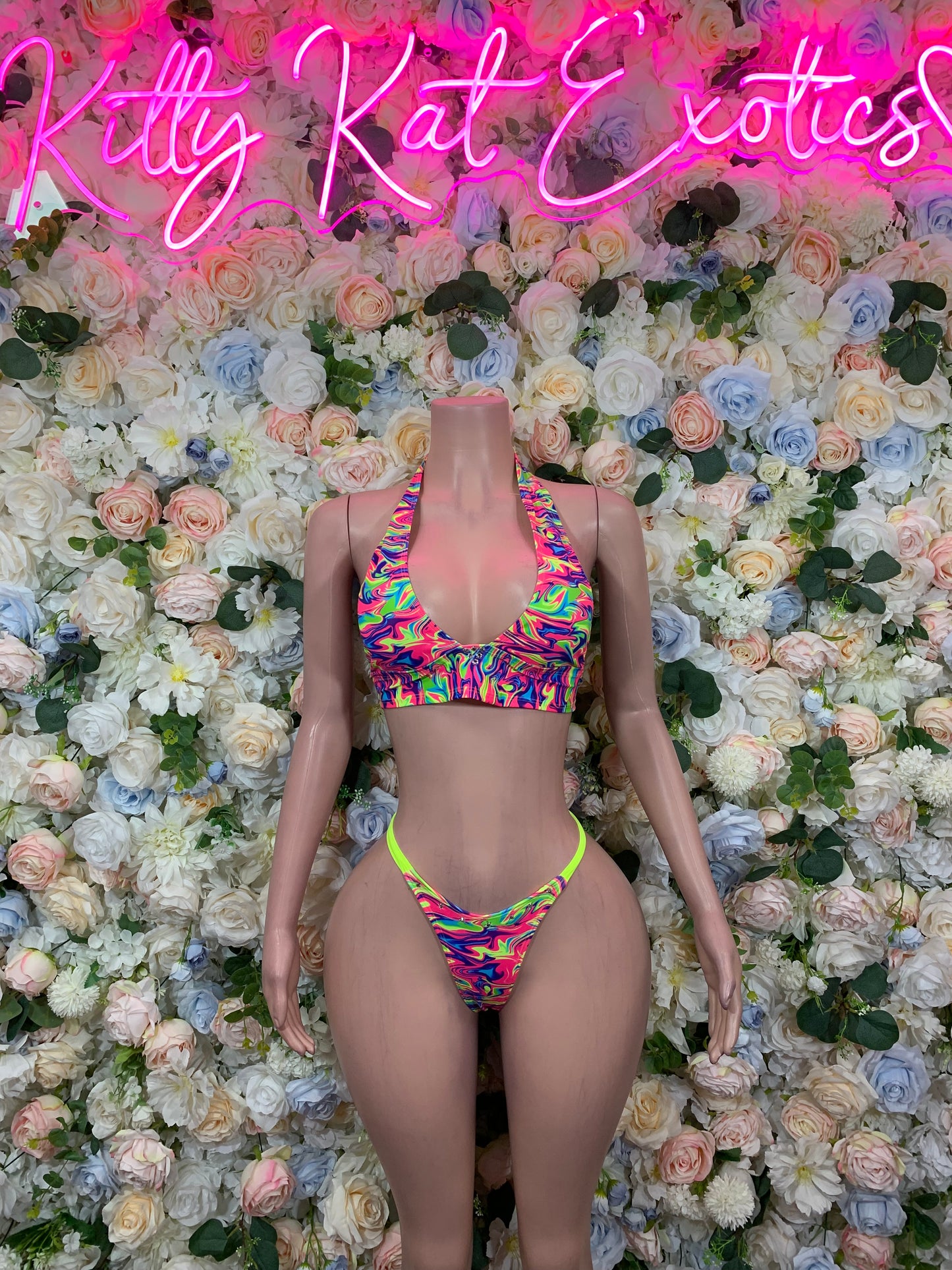 Multicolor Bikini Two-Piece  – Summer Festival & Rave Wear Exotic Dancewear