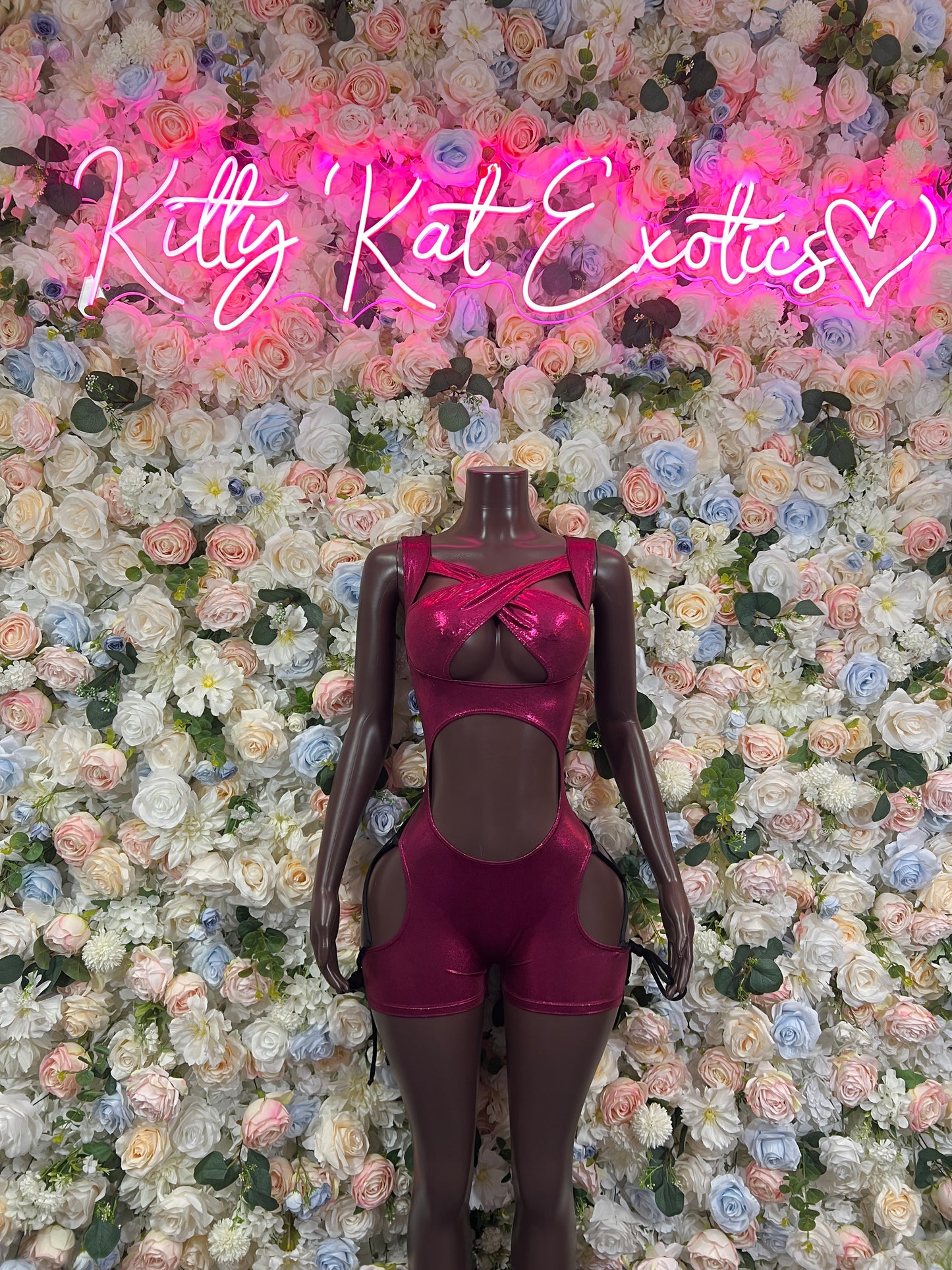 Burgundy lace-up dance bodysuit with sheer sleeves and cutout back