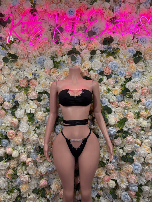 Black Two Piece Festival Outfit Dancewear Clubwear