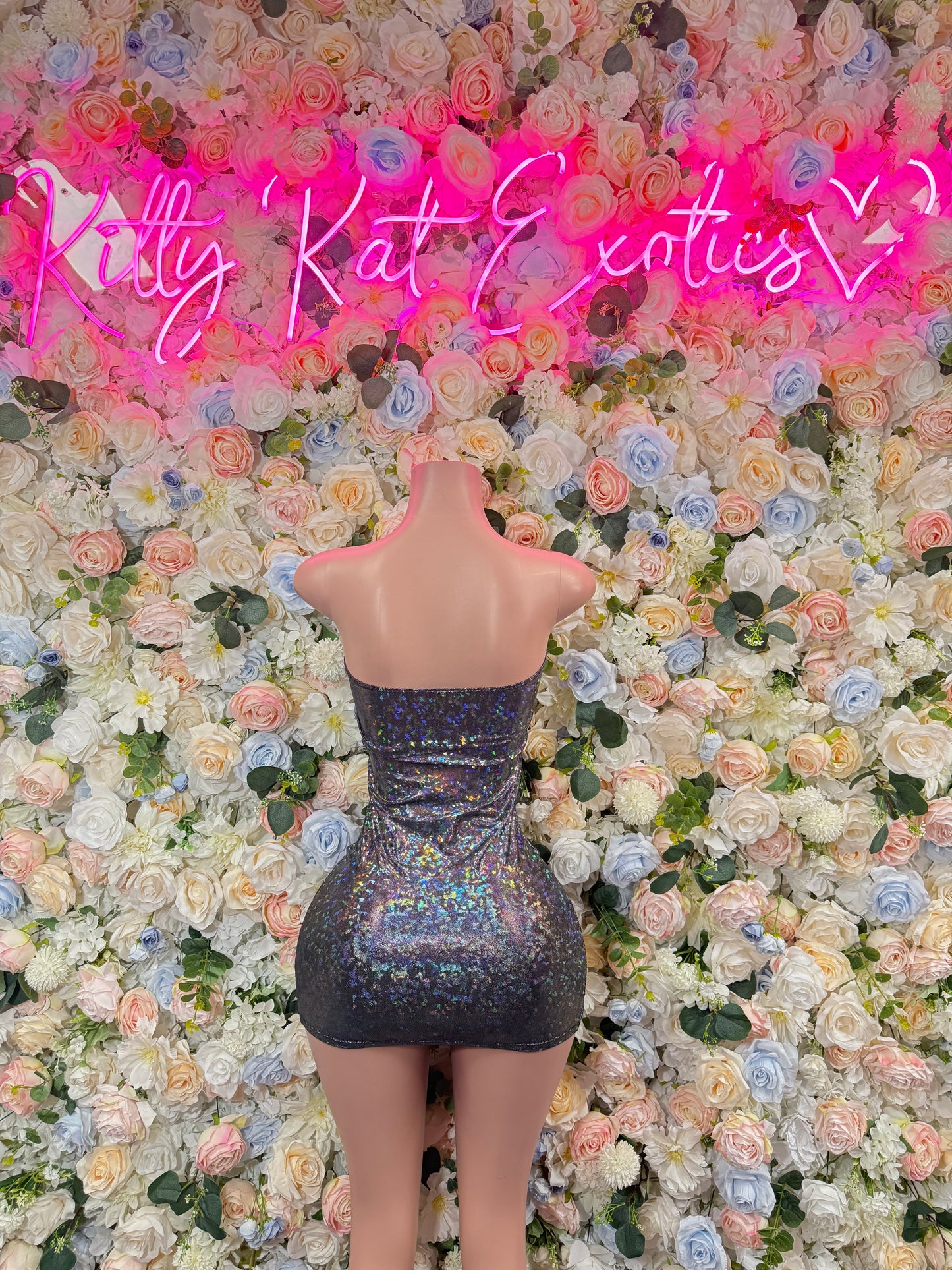 New Year’s Eve Rave Dress Black Metallic Hologram Women’s Bodysuit Exotic Dancewear  Costume Holiday Dress