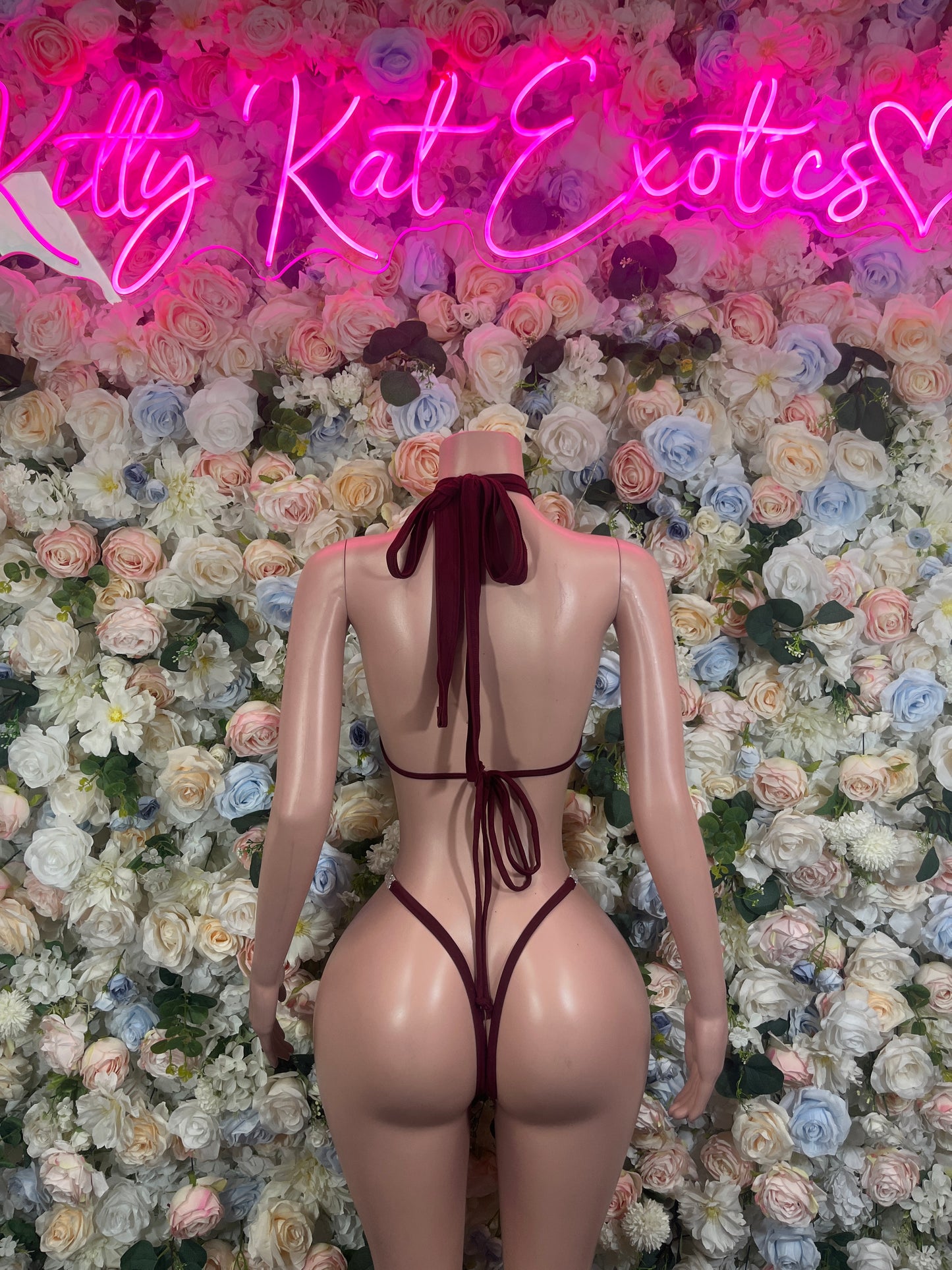 Festival Clothing Two Piece Burgundy Bikini Dancewear Ravewear Exoticwear