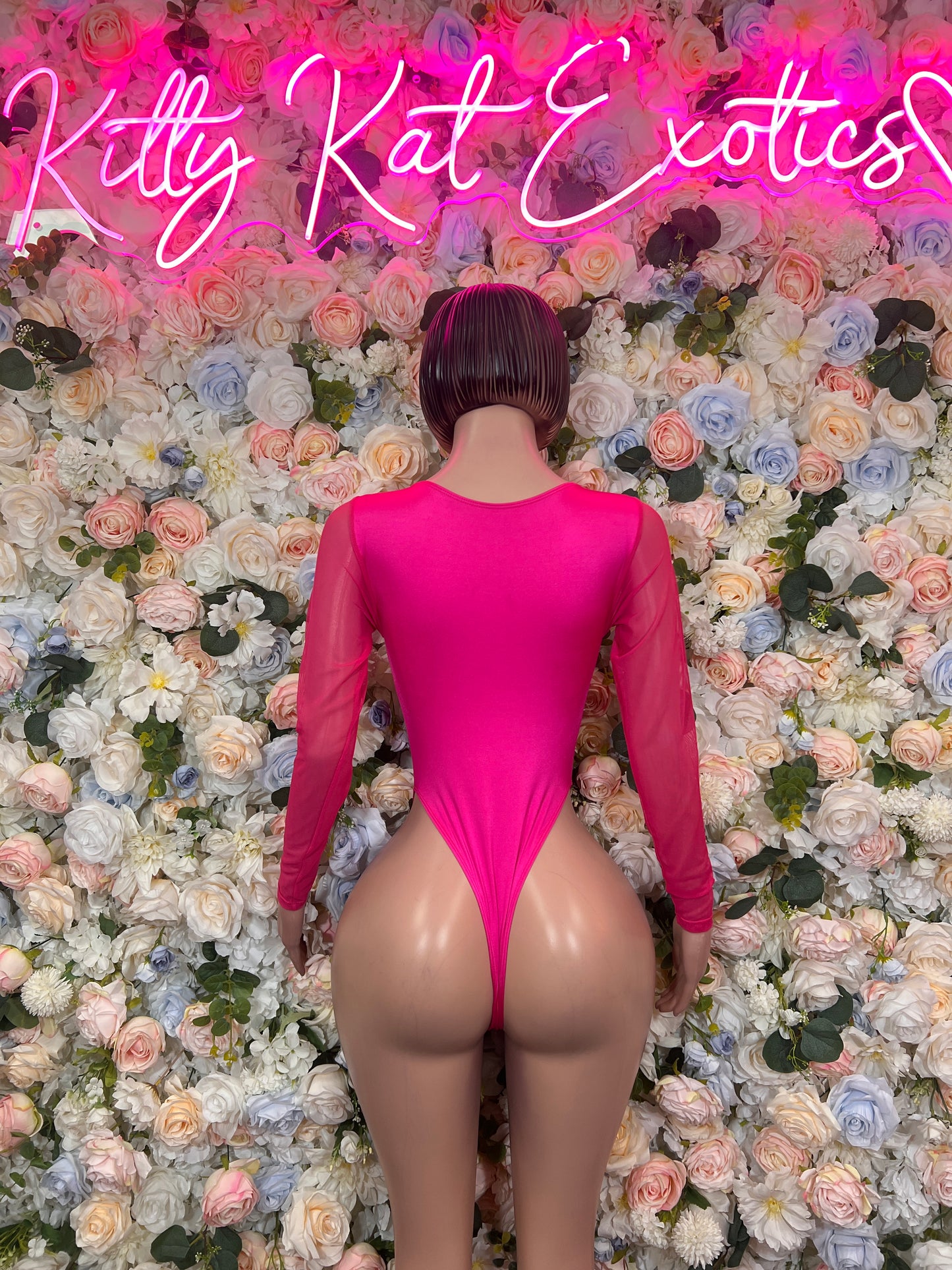 Pink Bottlegirl Bodysuit  - One Piece Bartender Outfit,  Exotic Dancewear Club Wear